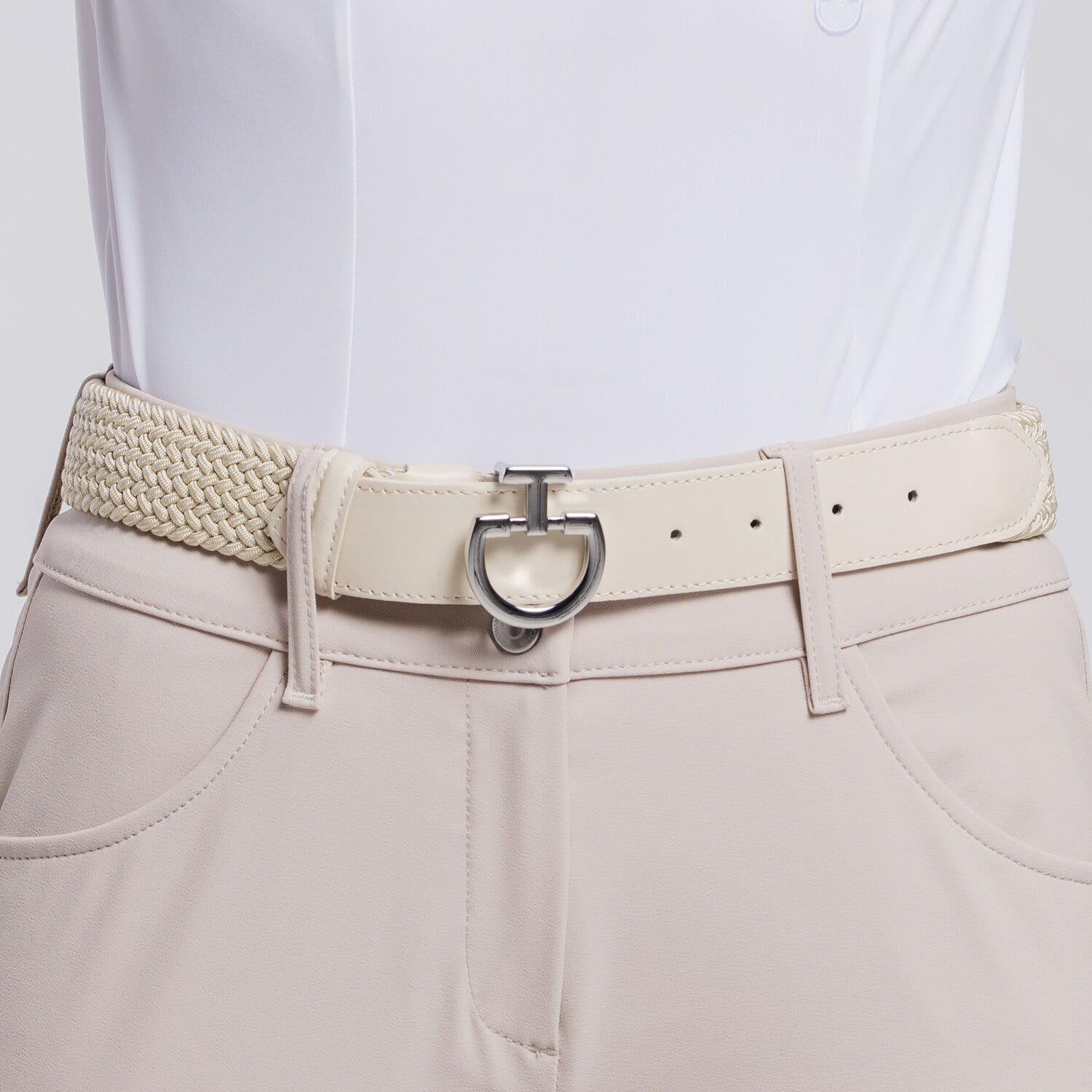 Cavalleria Toscana Women’s elastic belt with CT buckle RAINY DAY-1