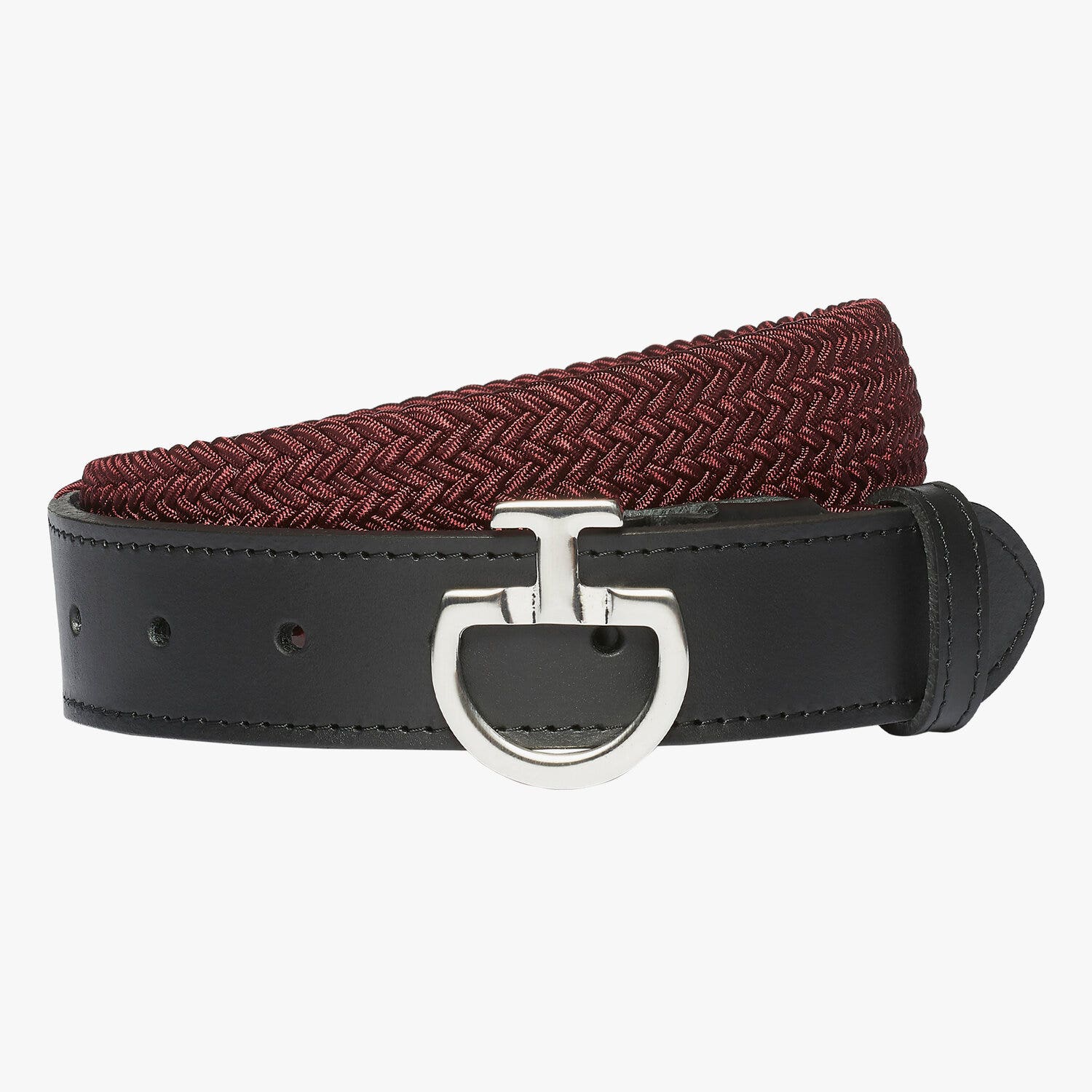 Cavalleria Toscana Women's elastic belt. BORDEAUX/BLACK-1