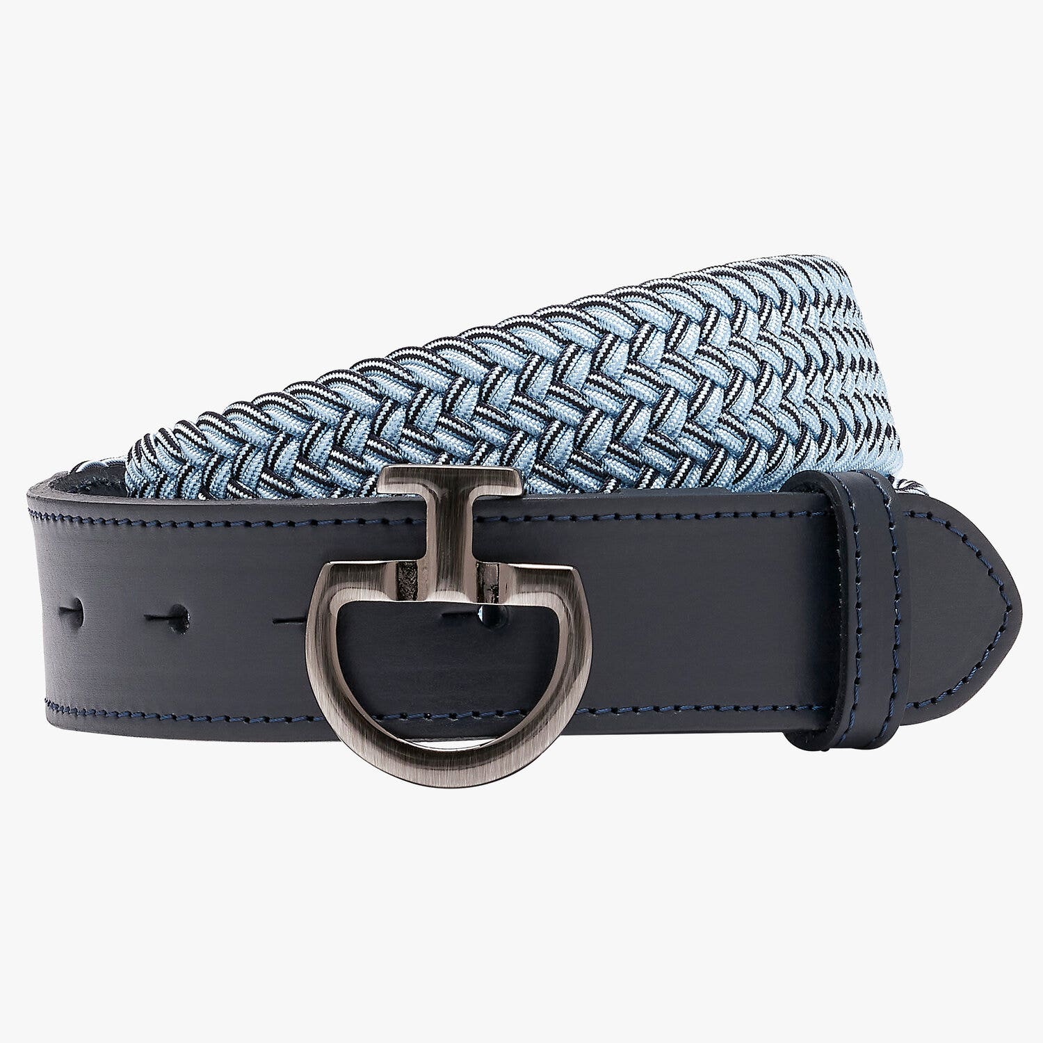 Cavalleria Toscana Women's elastic belt. LIGHT BLUE / NAVY-1