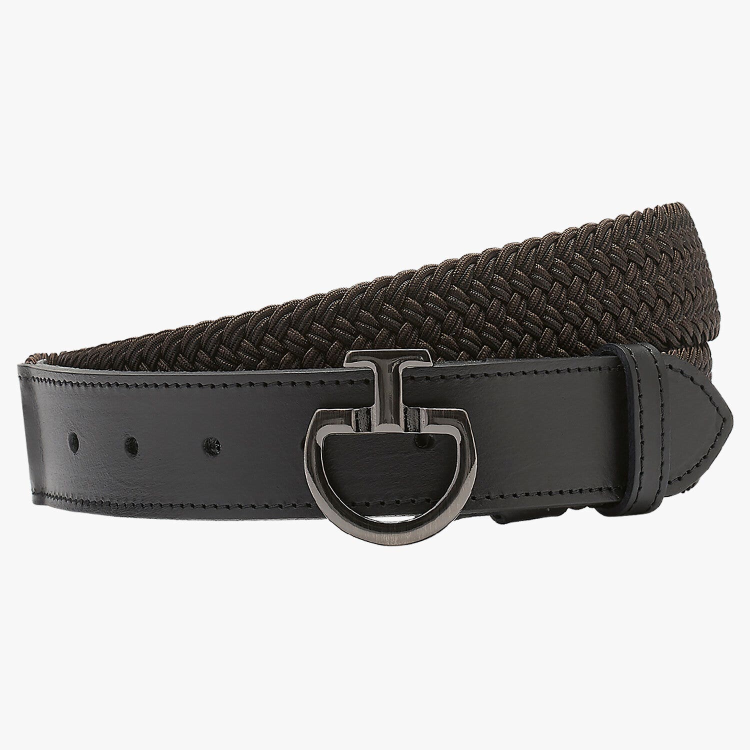 Cavalleria Toscana Elastic Belt with Logo Clasp BROWN/BLACK-1