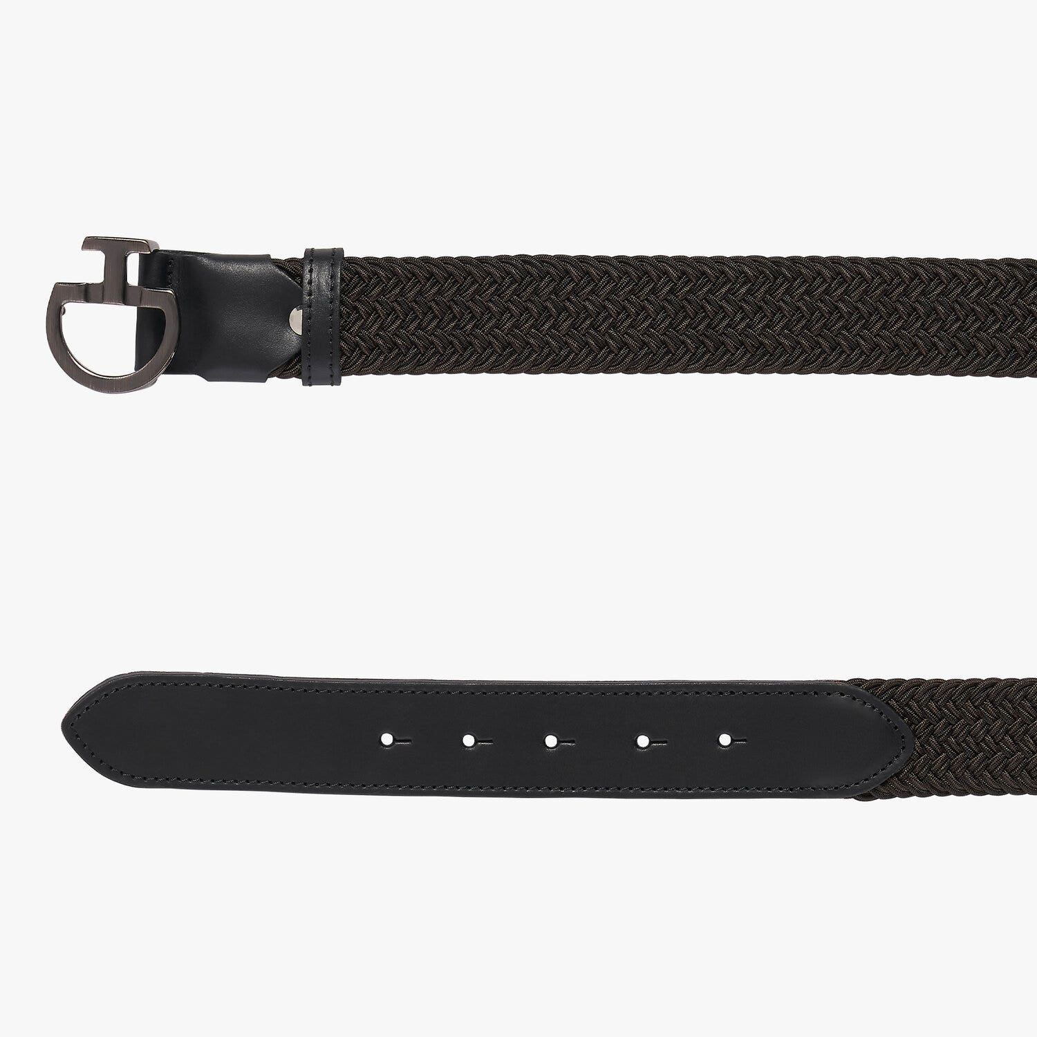 Cavalleria Toscana Elastic Belt with Logo Clasp BROWN/BLACK-2