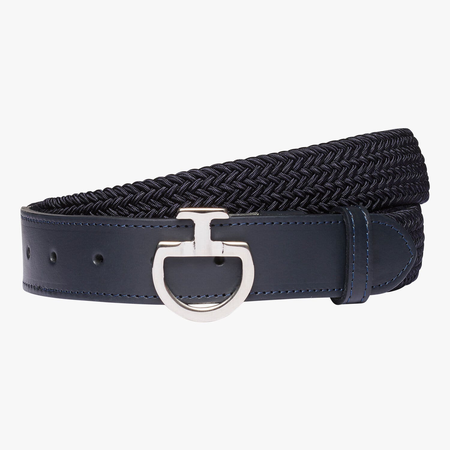 Cavalleria Toscana Men’s woven fabric belt NAVY-1
