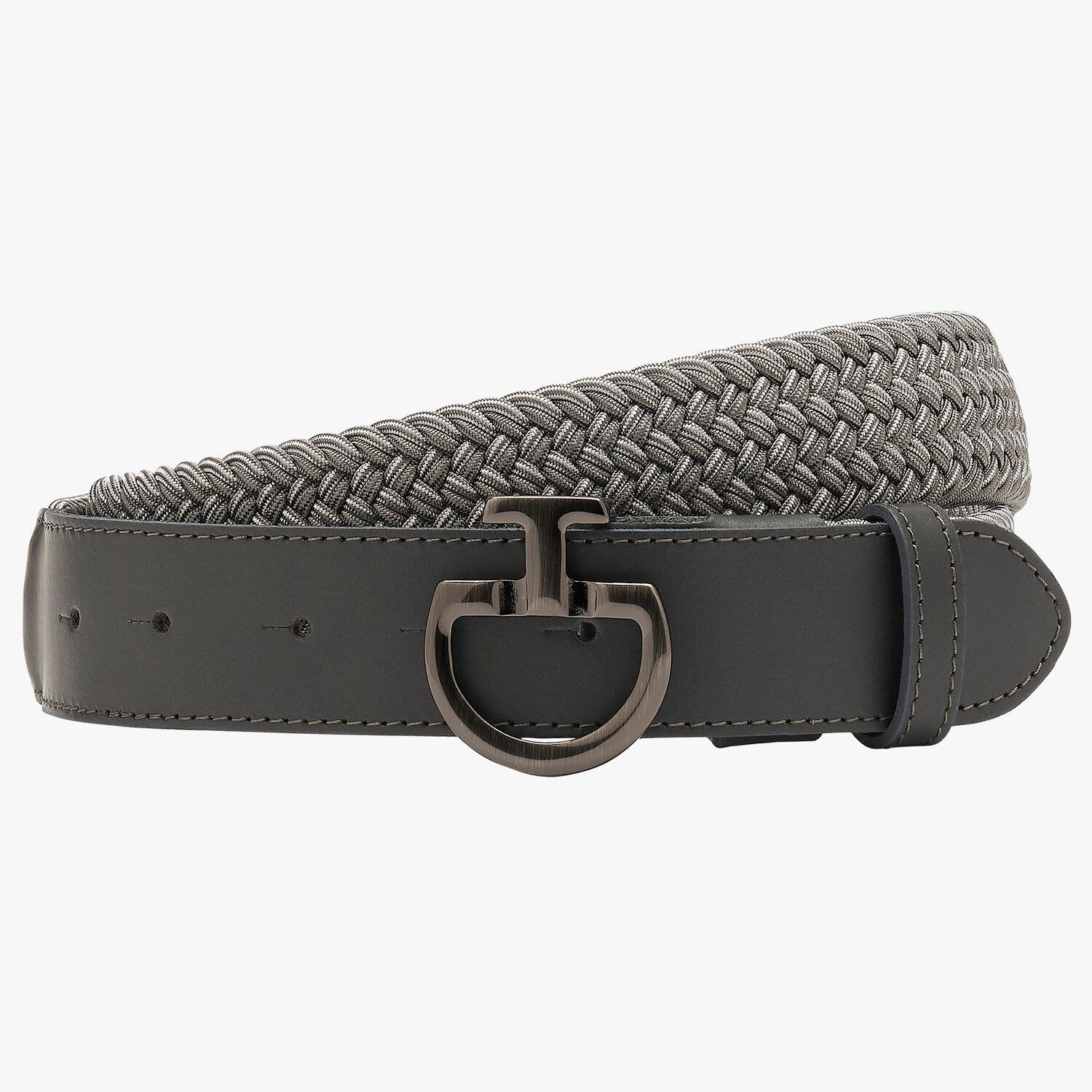 Cavalleria Toscana Men Elastic Belt with Logo Clasp LIGHT GREY/ GREY-1