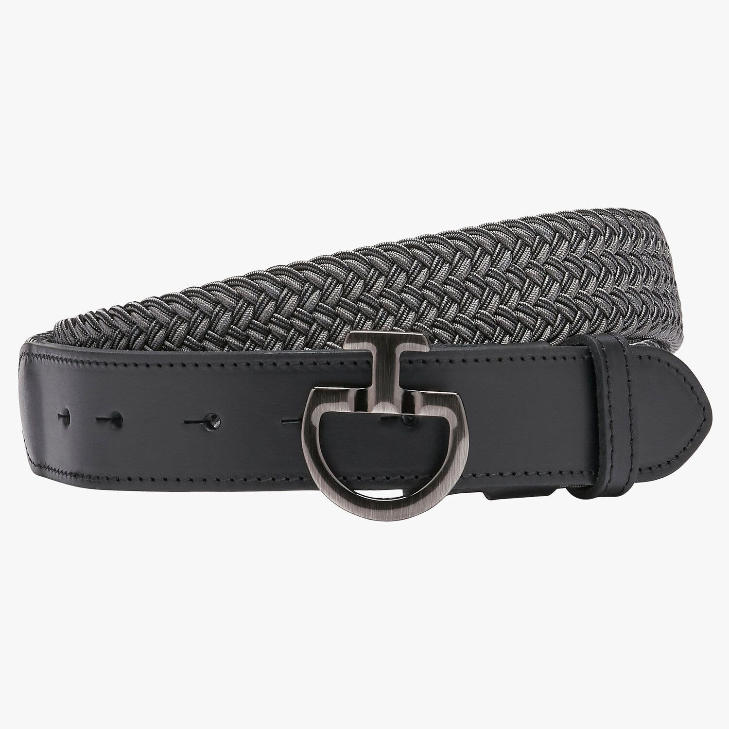 Cavalleria Toscana Elastic Belt with Logo Clasp GREY/BLACK-1