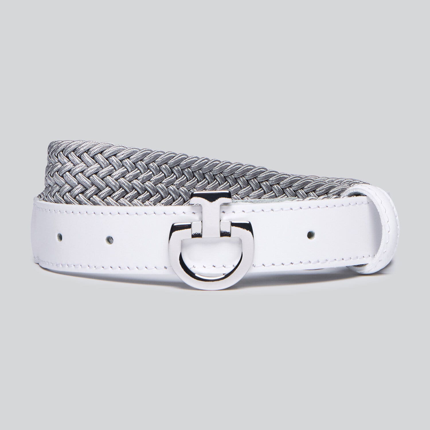 Cavalleria Toscana Unisex young rider belt LIGHT GREY/WHITE-1