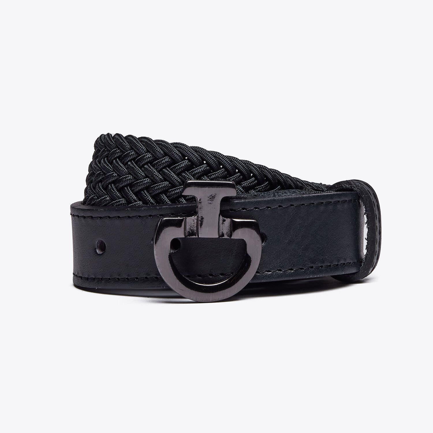 Cavalleria Toscana Children’s rayon belt DARK GREY/BLACK-1
