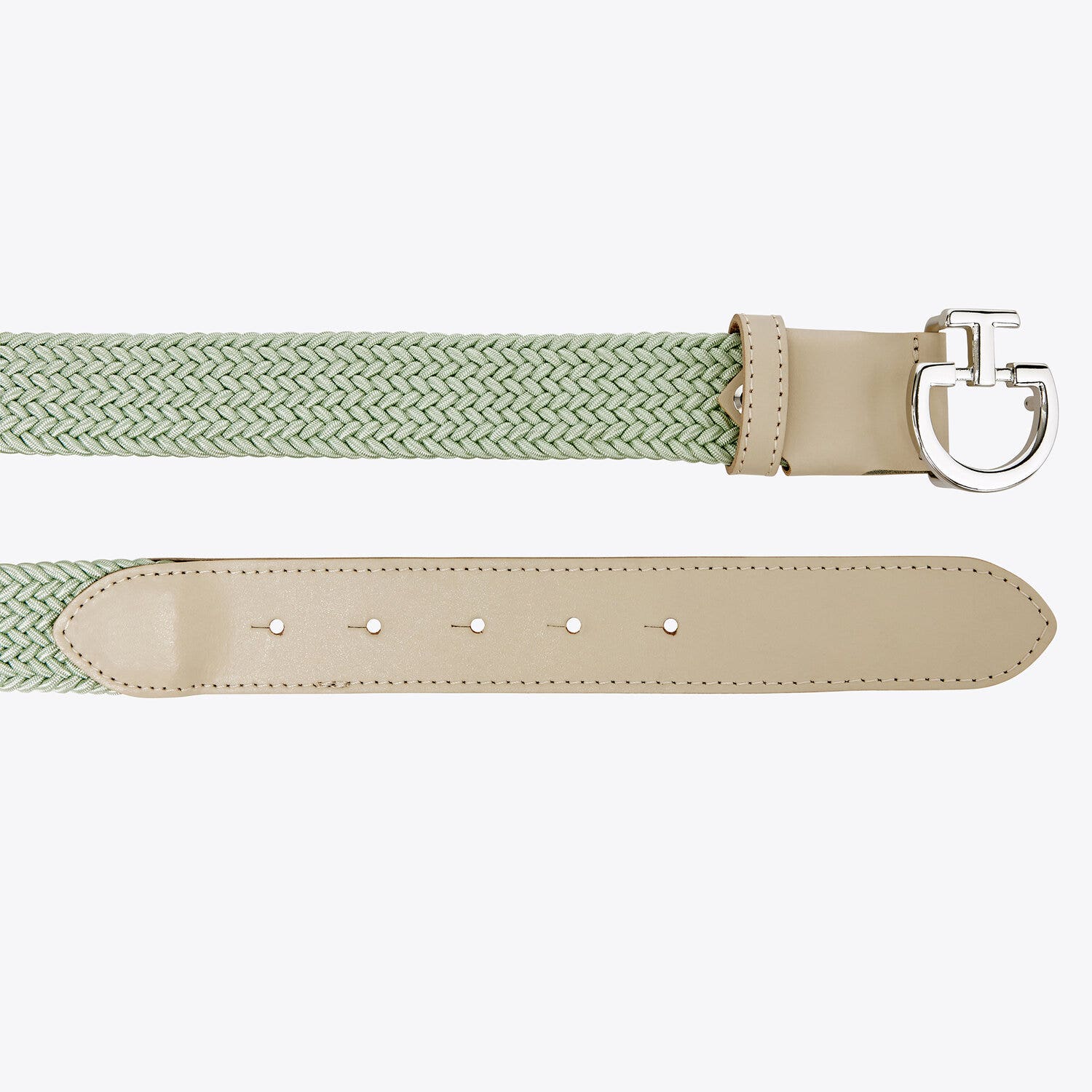 Cavalleria Toscana Women's elastic belt. PISTACHIO / Off-White-2
