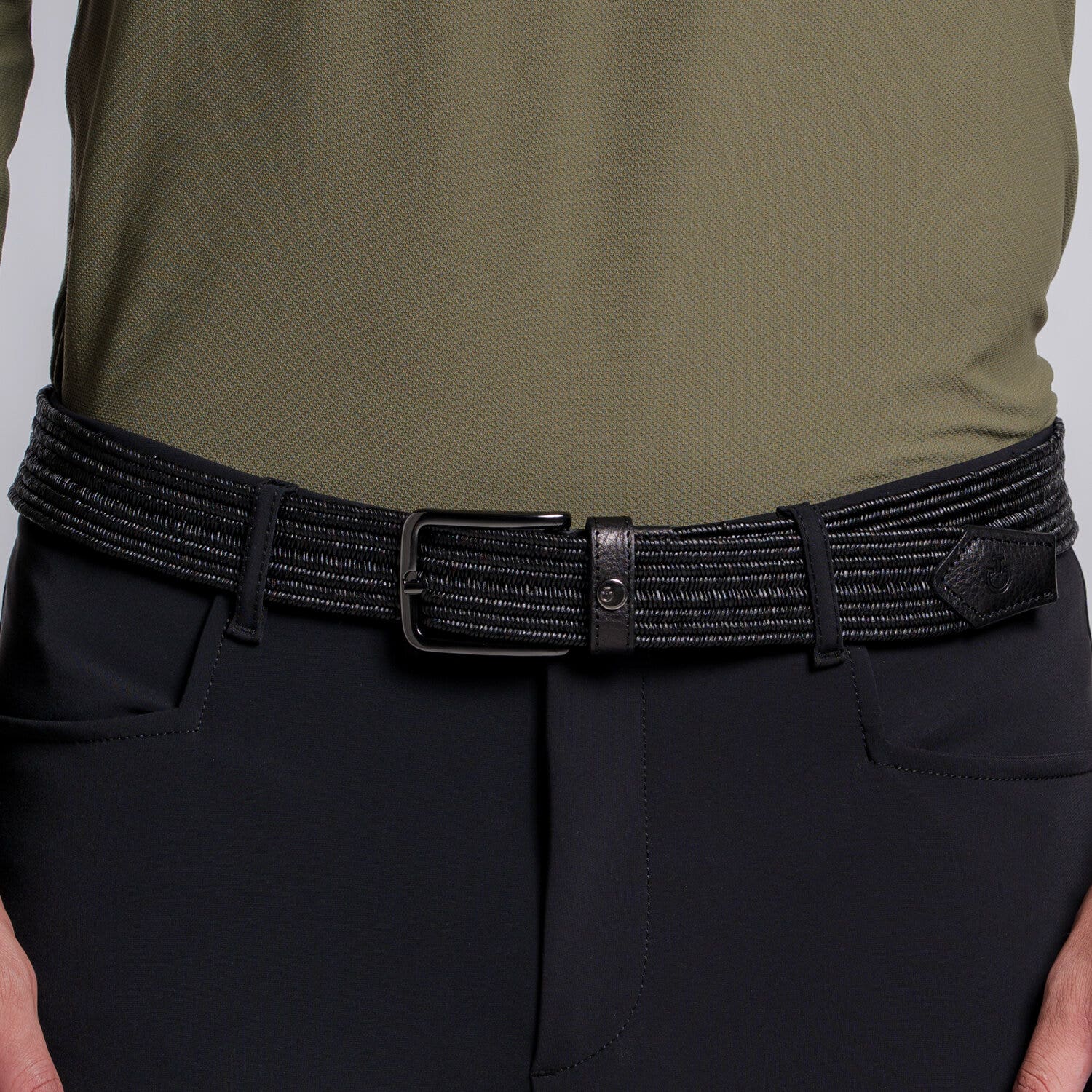 Cavalleria Toscana Cavalleria Toscana Men's Elastic Belt BLACK-1
