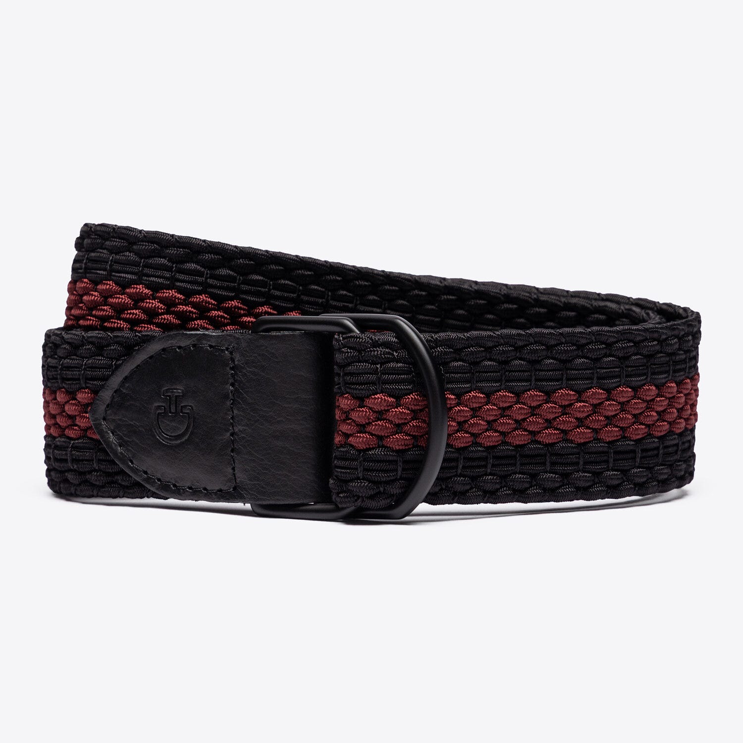 Cavalleria Toscana Women’s Elastic Fabric Belt with Double D-Ring Buckle