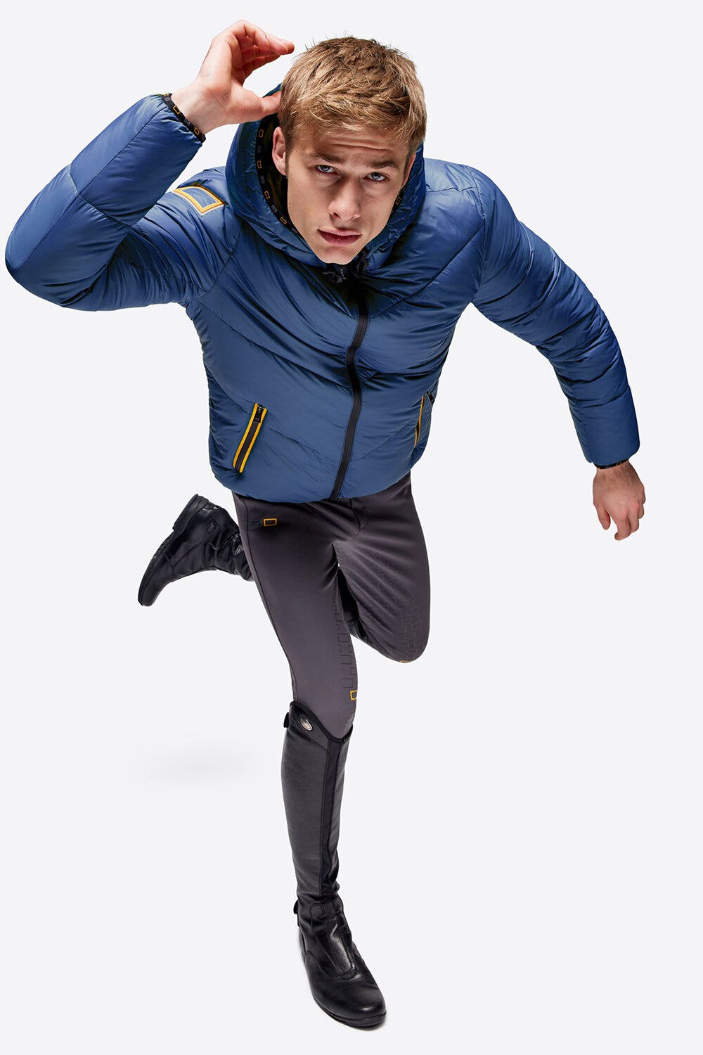 Rider's Gene Men’s quilted nylon puffer jacket CLASSIC BLUE-4