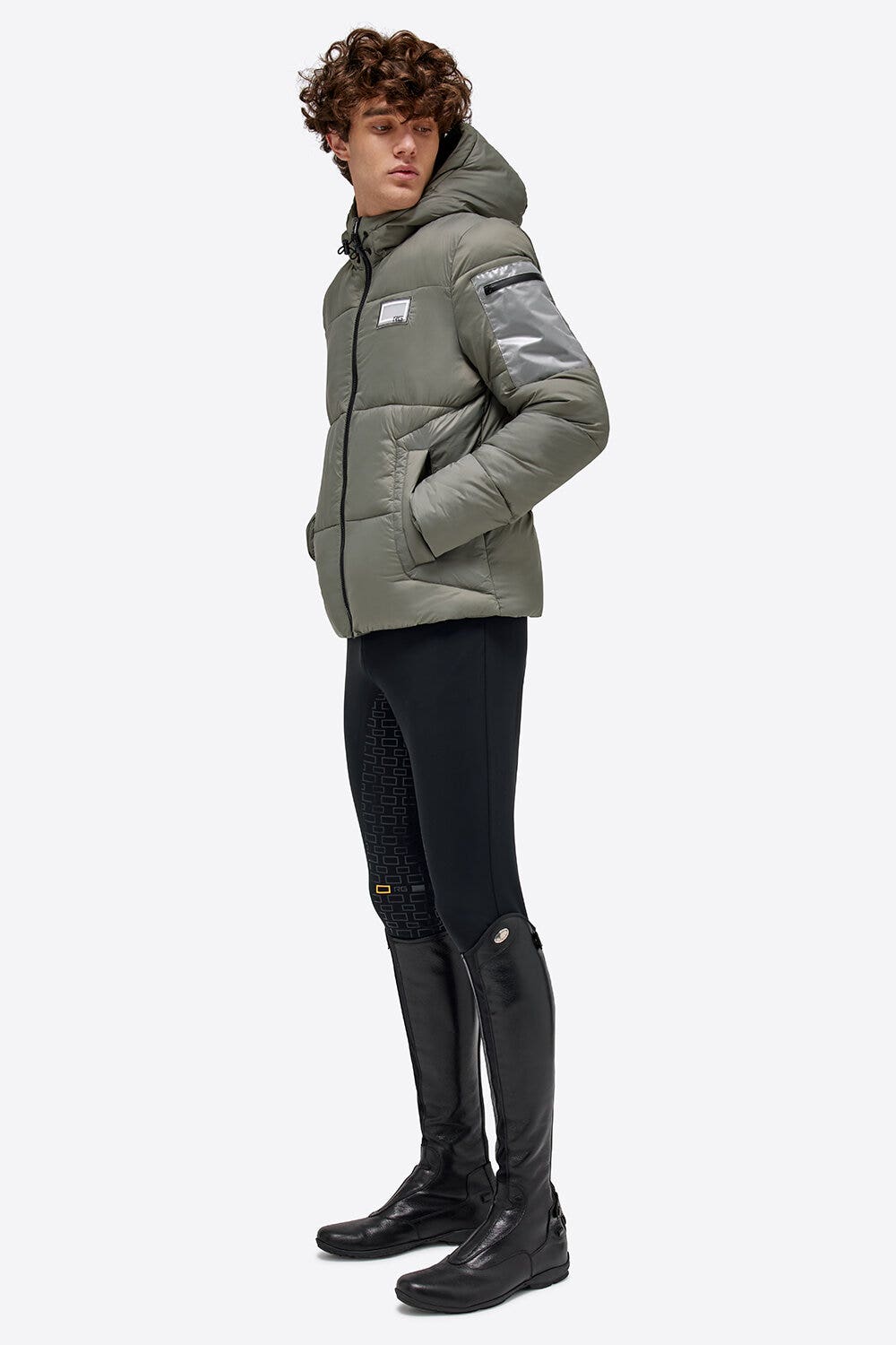 Rider's Gene RG Nylon Quilted Hooded Puffer Jacket VERDE BANDIERA-1