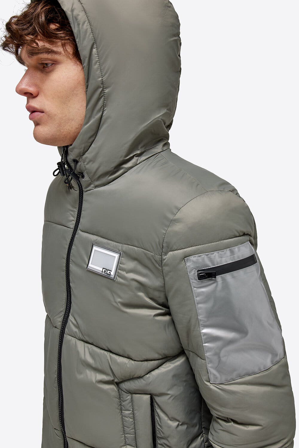 Rider's Gene RG Nylon Quilted Hooded Puffer Jacket VERDE BANDIERA-4