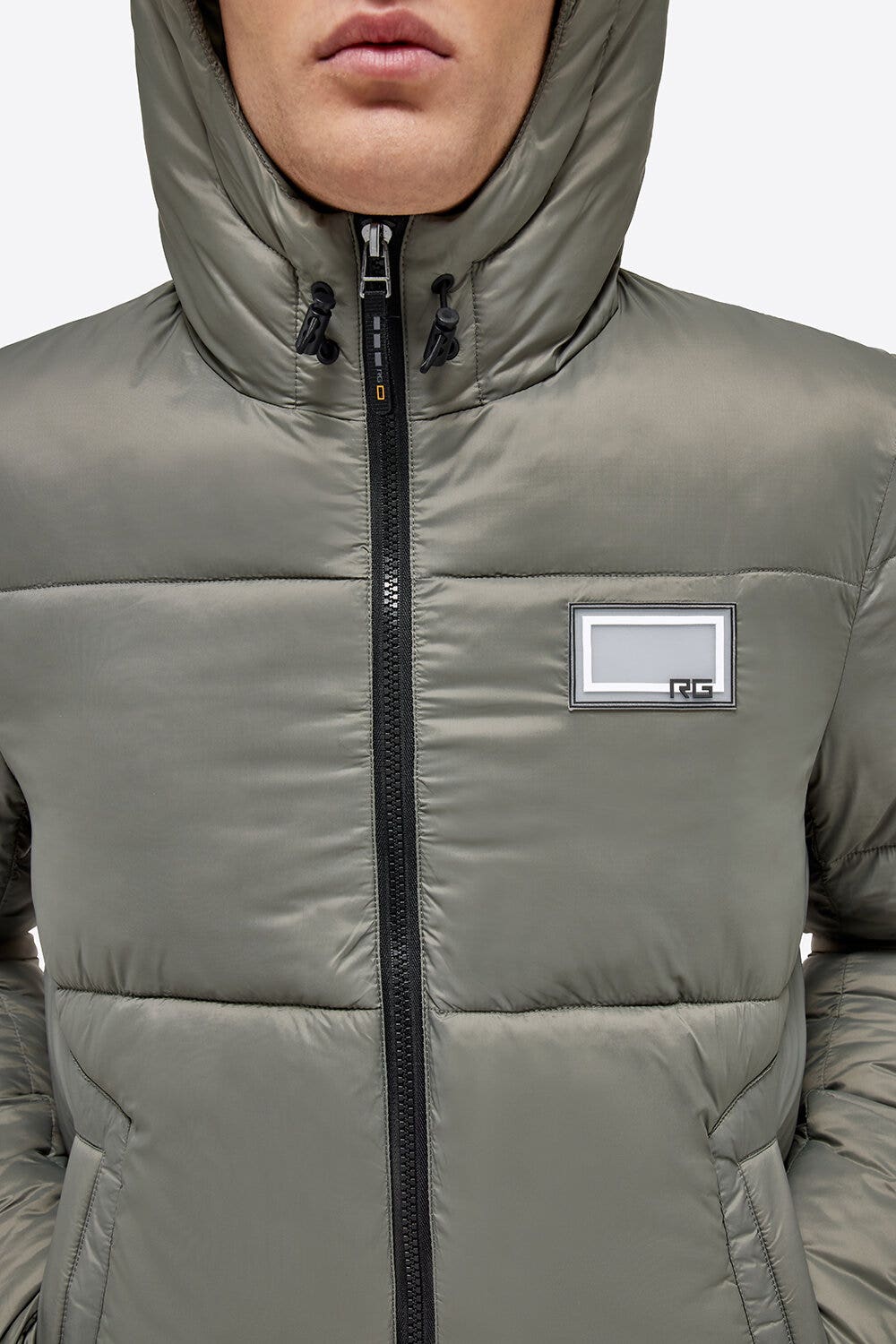 Rider's Gene RG Nylon Quilted Hooded Puffer Jacket VERDE BANDIERA-6