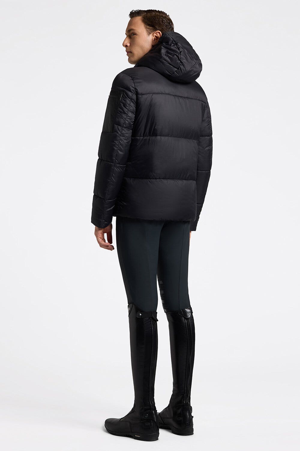 Rider's Gene Rider's Gene Nylon Quilted Hooded Puffer Jacket BLACK-2