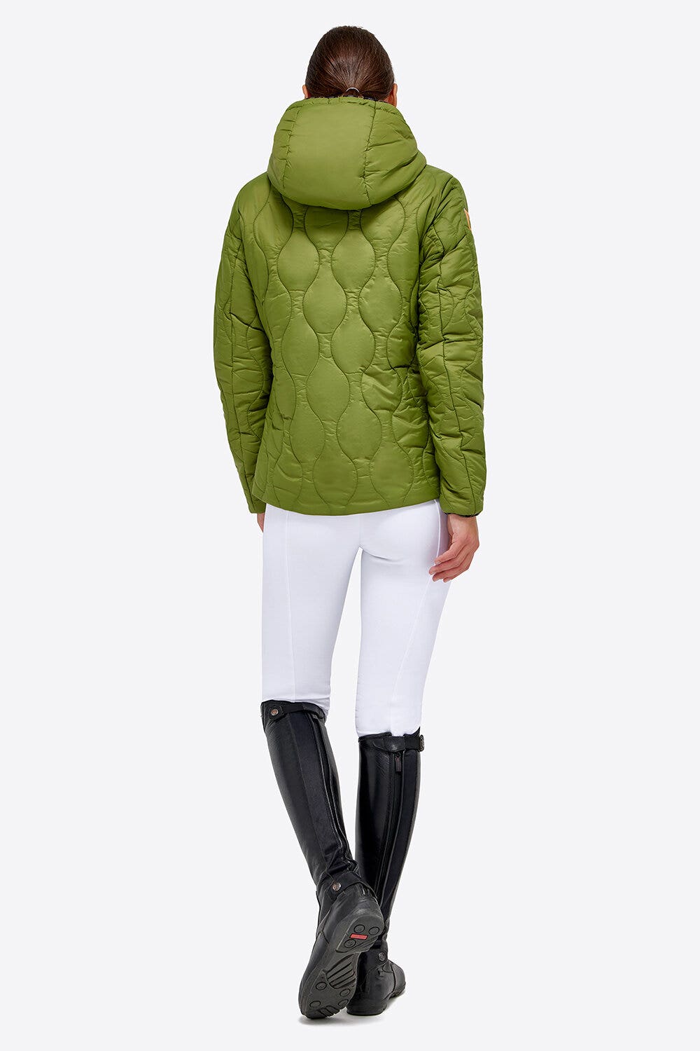 Rider's Gene Women’s quilted nylon puffer jacket FOREST GREEN-3