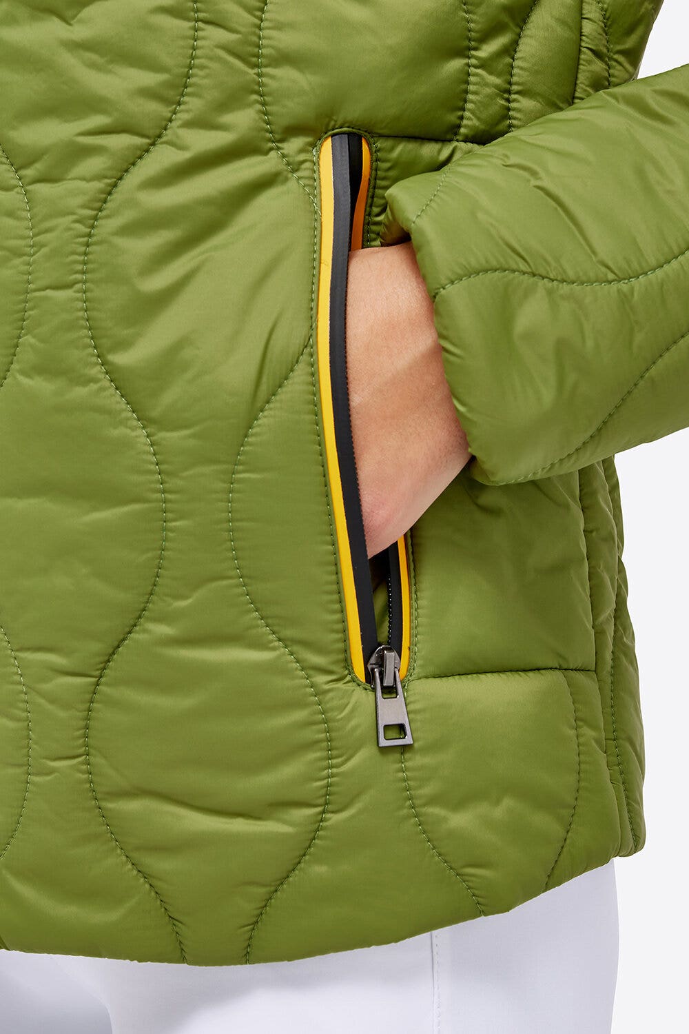 Rider's Gene Women’s quilted nylon puffer jacket FOREST GREEN-5