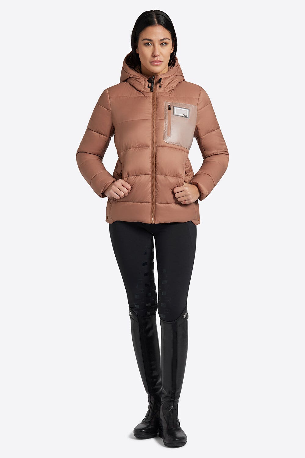 Rider's Gene Rider's Gene Nylon Quiulted Hooded Puffer Jacket 4E00-1