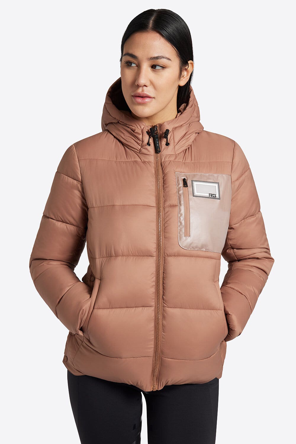 Rider's Gene Rider's Gene Nylon Quiulted Hooded Puffer Jacket 4E00-5