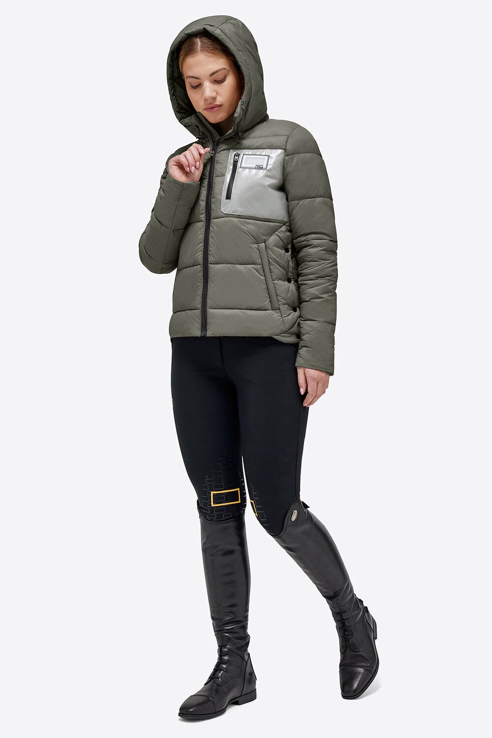 Rider's Gene Nylon Quiulted Hooded Puffer Jacket