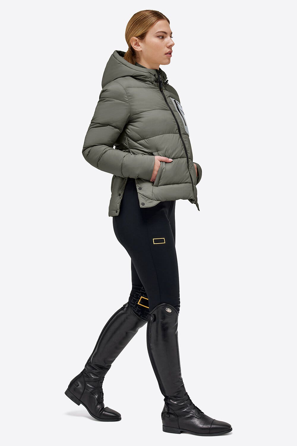 Rider's Gene Rider's Gene Nylon Quiulted Hooded Puffer Jacket VERDE BANDIERA-2