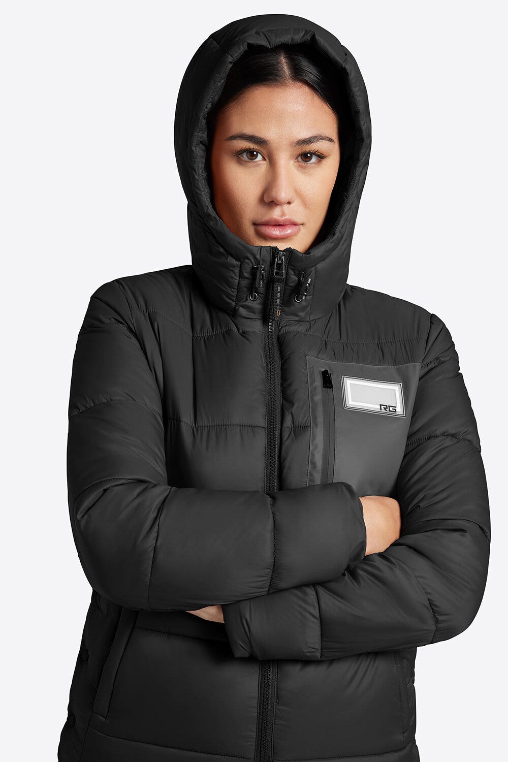 Rider's Gene Rider's Gene Nylon Quiulted Hooded Puffer Jacket BLACK-4