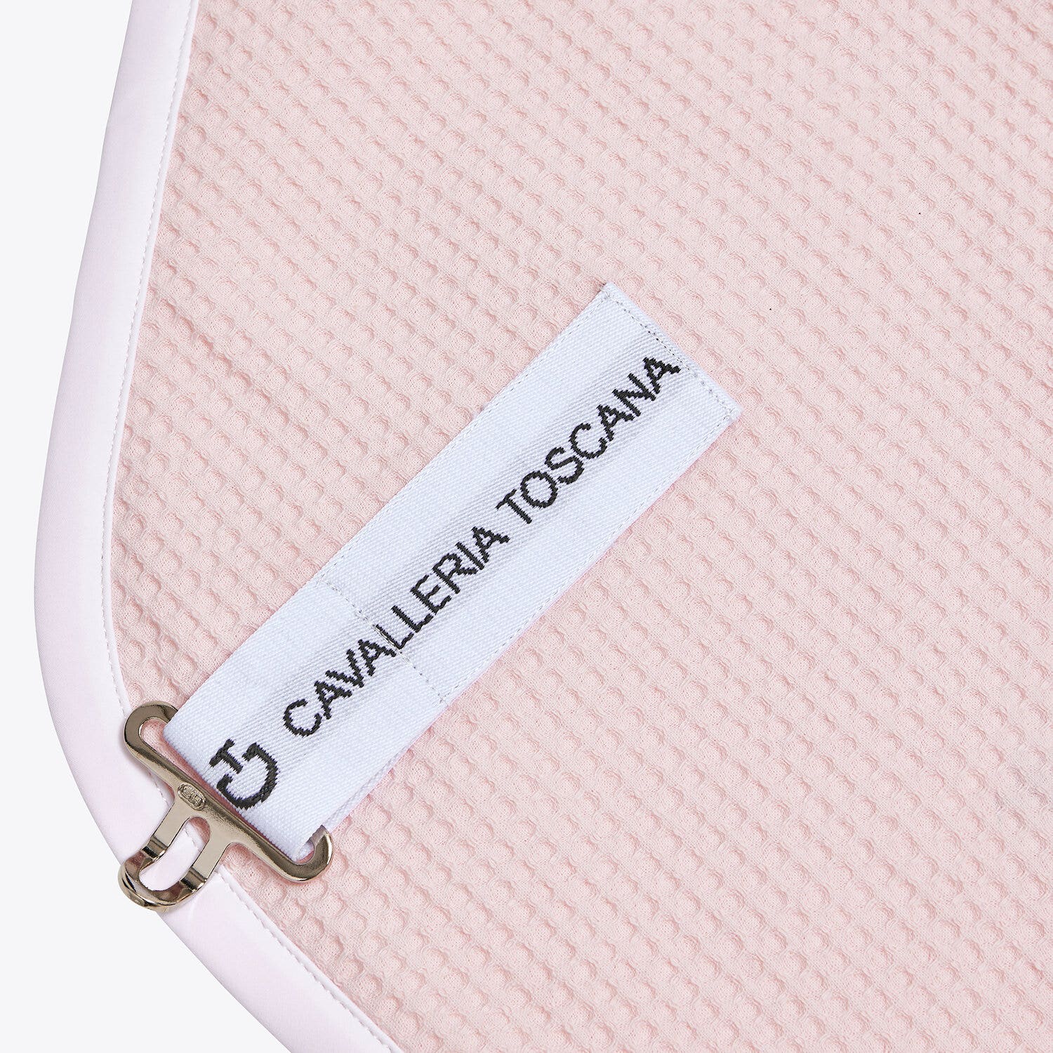 Cavalleria Toscana CT waffle rug PALE MAUVE / WHITE-4