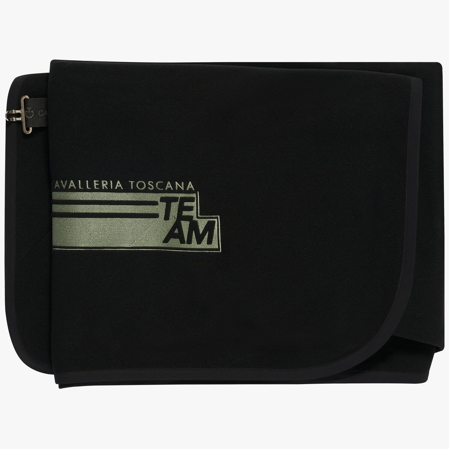 Cavalleria Toscana Fleece blanket BLACK/FOLIAGE GREEN-2