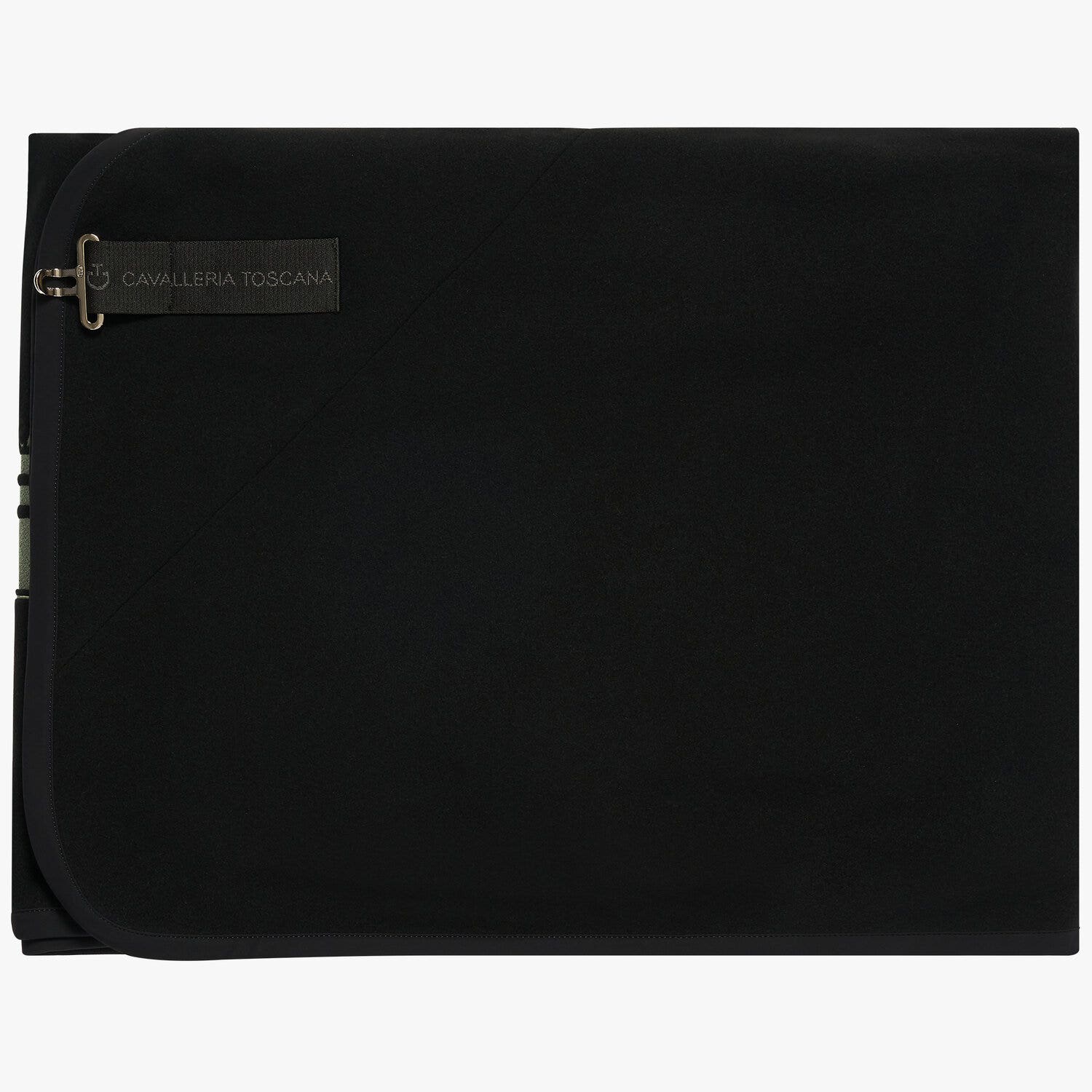 Cavalleria Toscana Fleece blanket BLACK/FOLIAGE GREEN-3