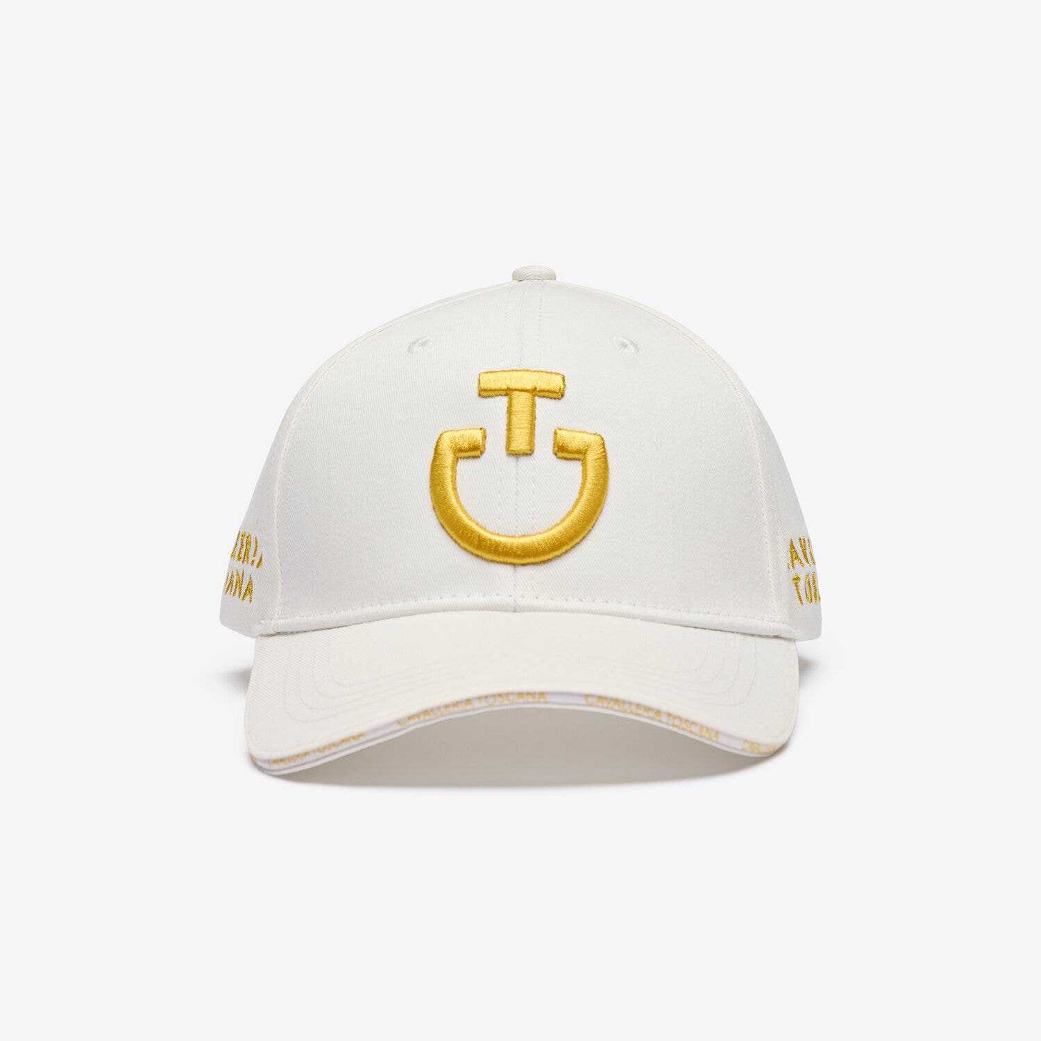 Cavalleria Toscana Cavalleria Toscana Cotton baseball cap with an embroidered logo 012H BIANCO/GIALLO-1