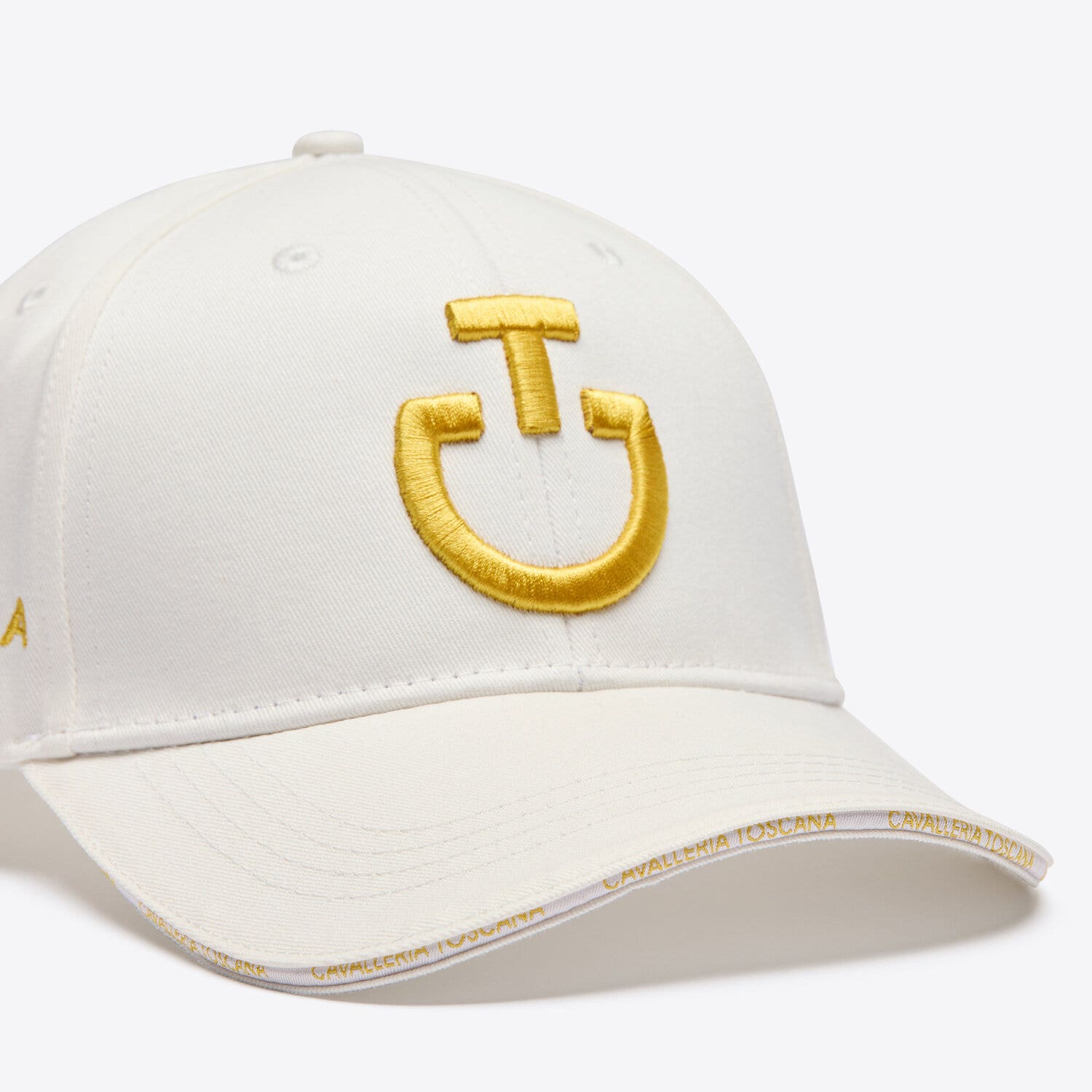 Cavalleria Toscana Cavalleria Toscana Cotton baseball cap with an embroidered logo 012H BIANCO/GIALLO-4