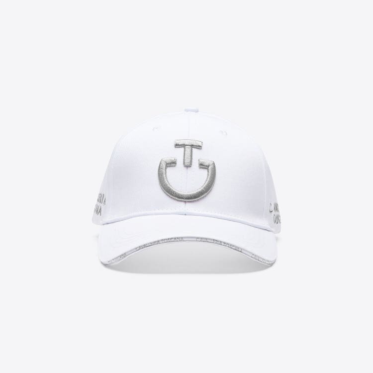 Cavalleria Toscana Cappello in cotone Cavalleria Toscana con logo ricamato WHITE/BELGIAN BLOCK-1