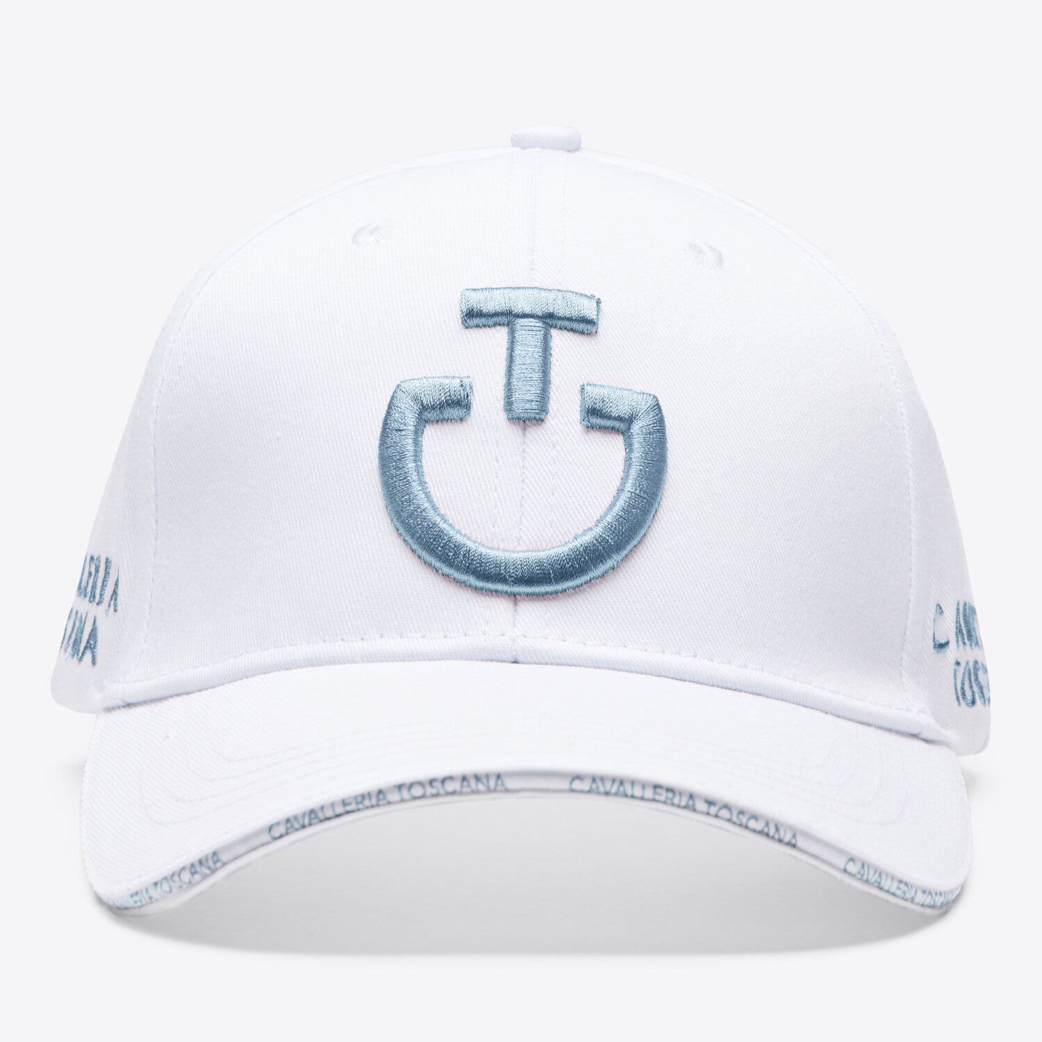 Cavalleria Toscana Cavalleria Toscana Cotton baseball cap with an embroidered logo WHITE/BLUE FOG-1