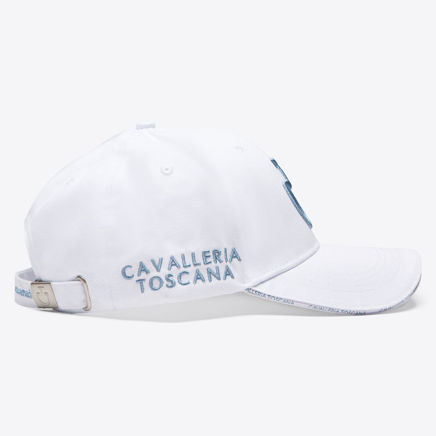 Cavalleria Toscana Cavalleria Toscana Cotton baseball cap with an embroidered logo WHITE/BLUE FOG-2