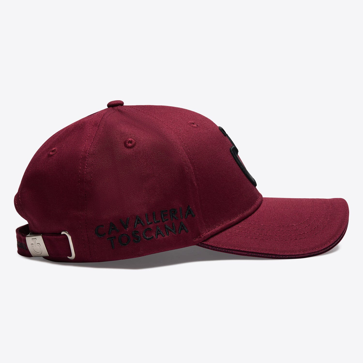 Cavalleria Toscana Cavalleria Toscana Cotton baseball cap with an embroidered logo BORDEAUX/BLACK-2
