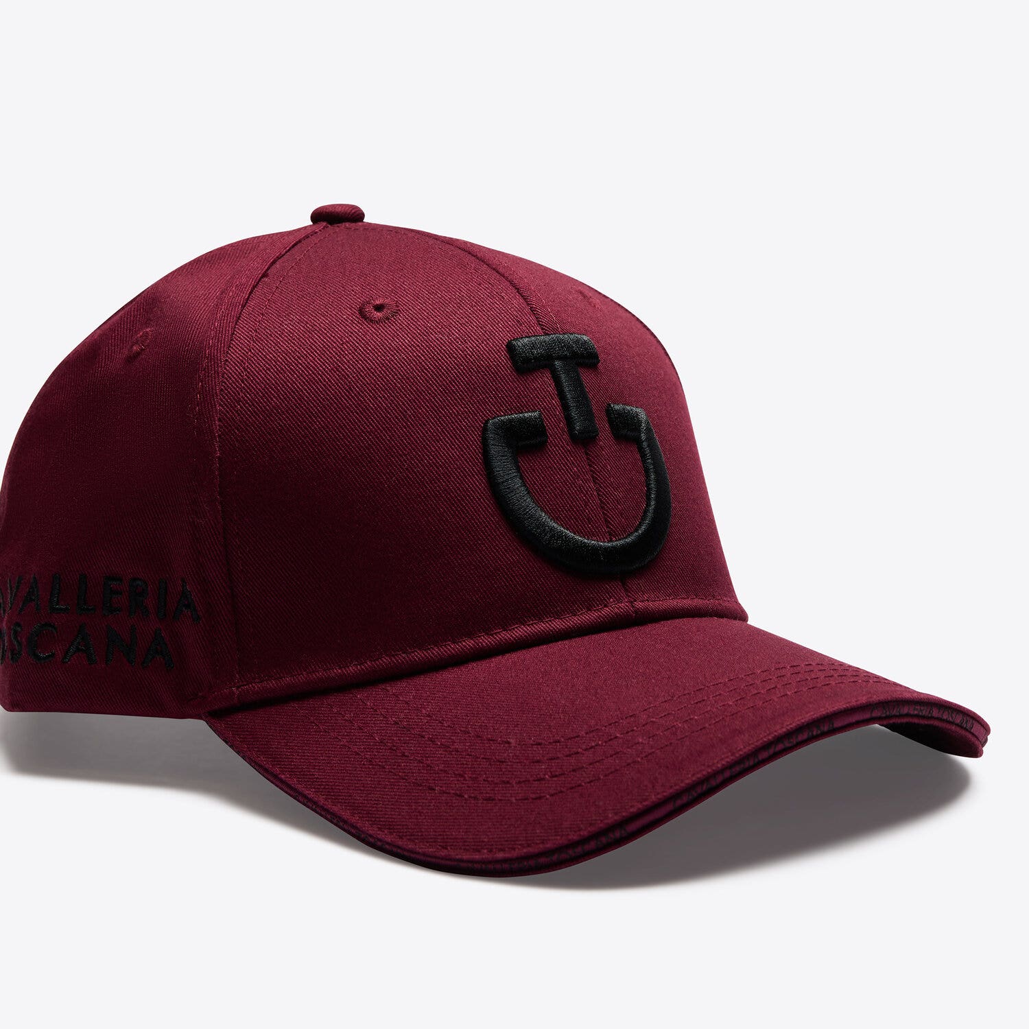 Cavalleria Toscana Cavalleria Toscana Cotton baseball cap with an embroidered logo BORDEAUX/BLACK-4