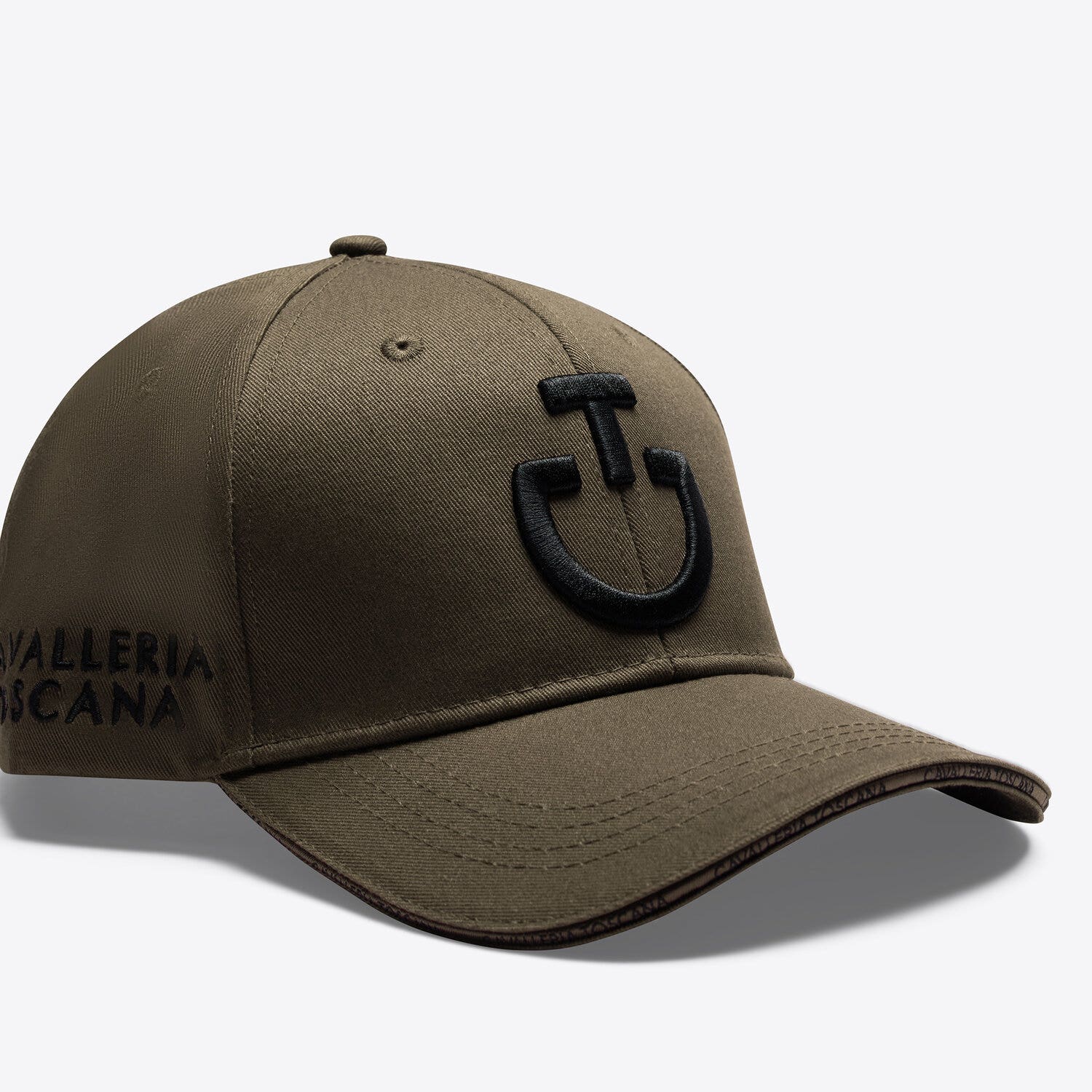 Cavalleria Toscana Cavalleria Toscana Cotton baseball cap with an embroidered logo WALNUT/BLACK-4
