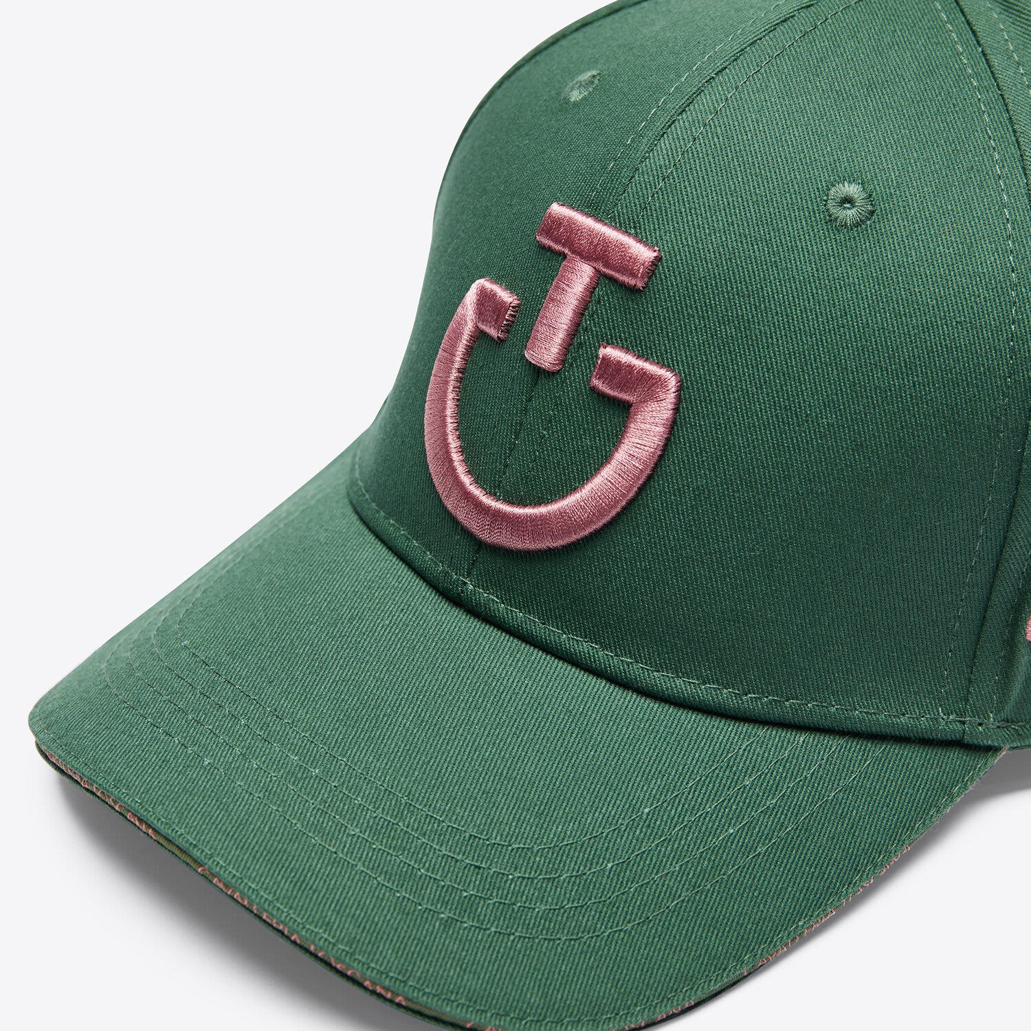 Cavalleria Toscana Cavalleria Toscana Cotton baseball cap with an embroidered logo GREEN / PINK-4