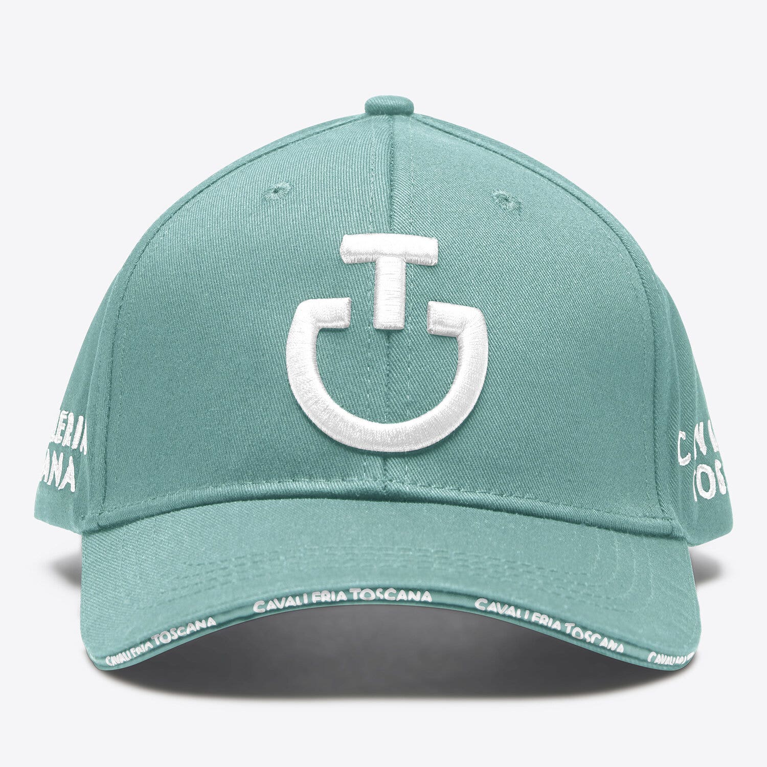 Cavalleria Toscana Cavalleria Toscana Cotton baseball cap with an embroidered logo 5Q01 LIGHT TEAL GREEN/WHITE-1