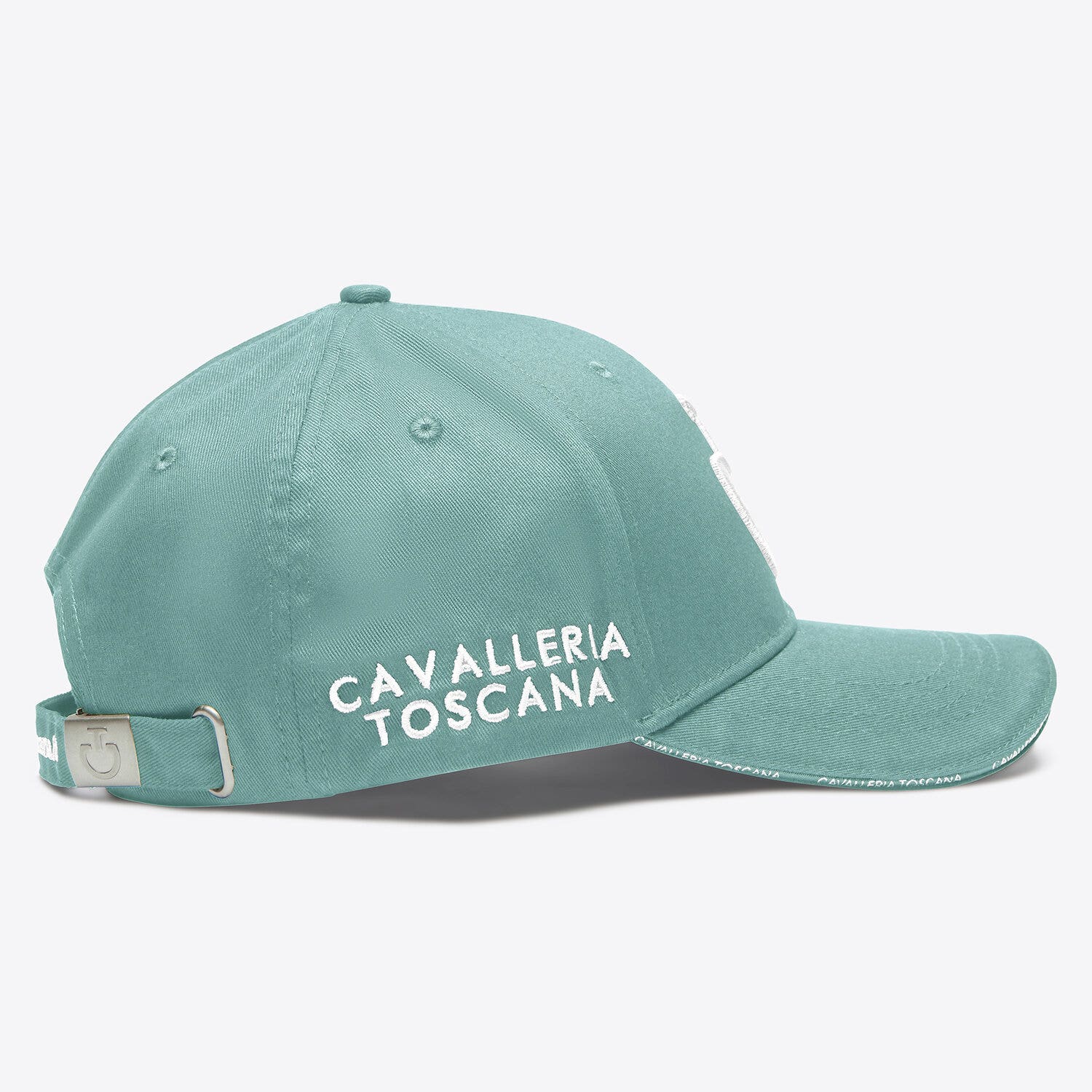 Cavalleria Toscana Cavalleria Toscana Cotton baseball cap with an embroidered logo 5Q01 LIGHT TEAL GREEN/WHITE-2