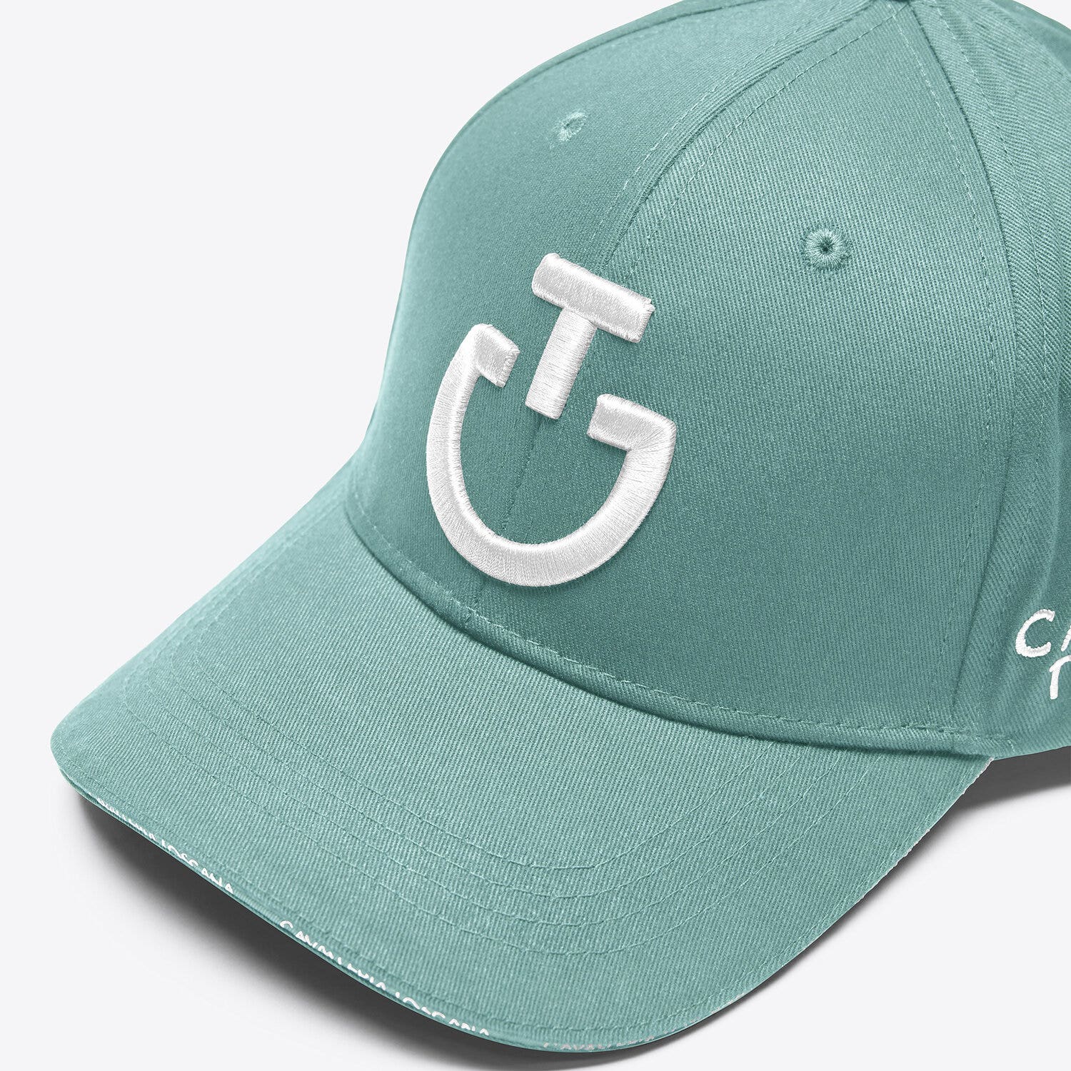 Cavalleria Toscana Cavalleria Toscana Cotton baseball cap with an embroidered logo 5Q01 LIGHT TEAL GREEN/WHITE-4