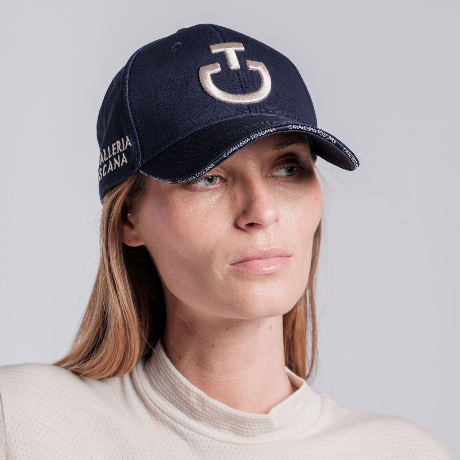 Cavalleria Toscana Cotton cap with embroidered logo NAVY/RAINYDAY-1