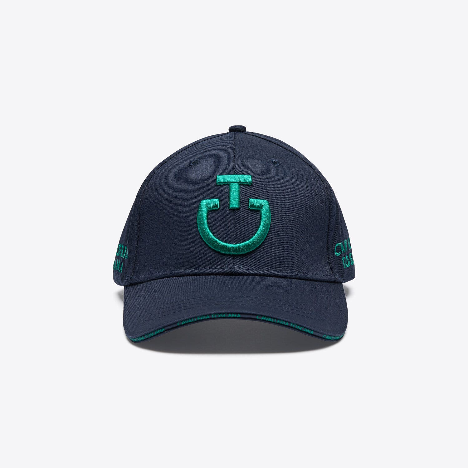 Cavalleria Toscana Cavalleria Toscana Cotton baseball cap with an embroidered logo 7953 BLU/VERDE BOSCO-1