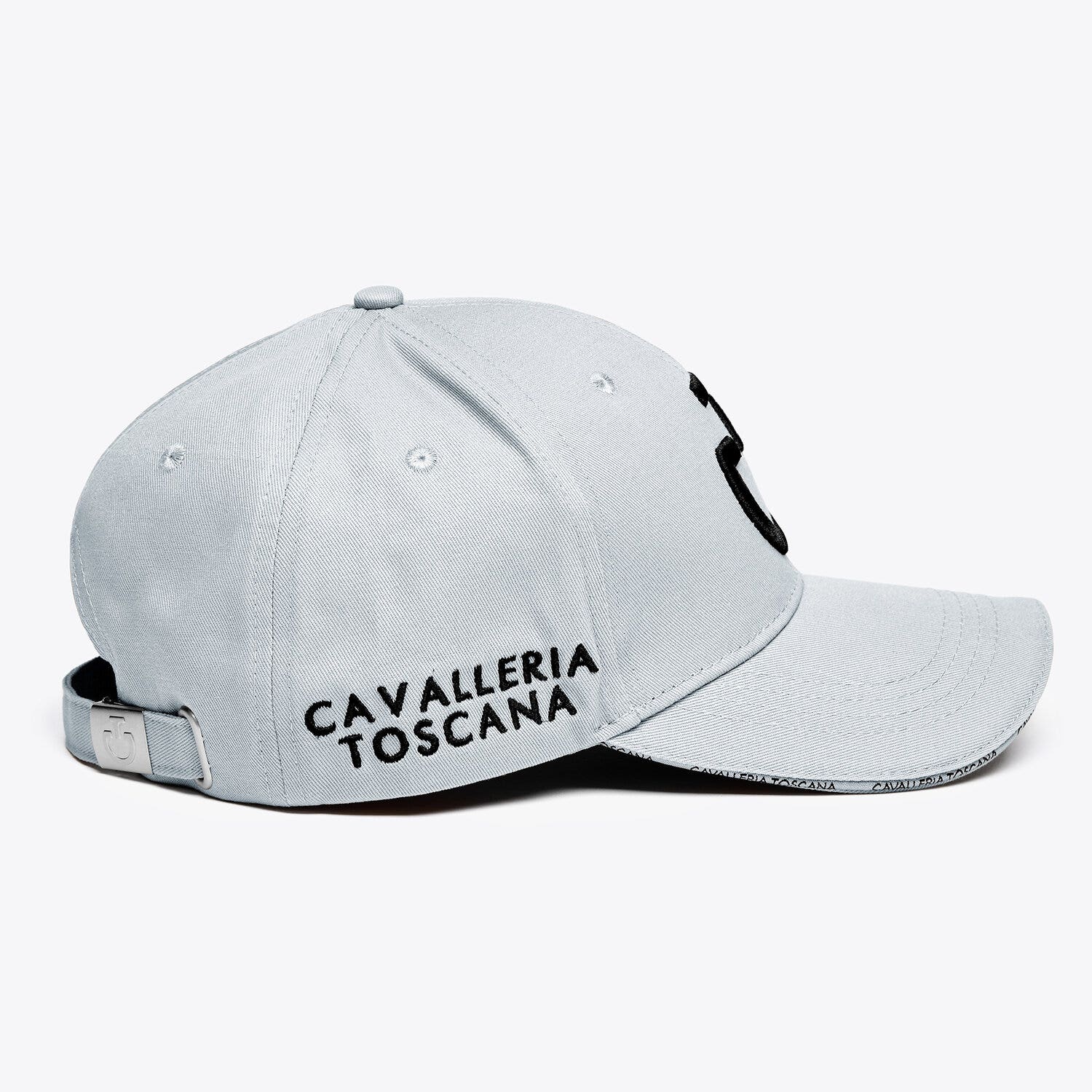 Cavalleria Toscana Cavalleria Toscana Cotton baseball cap with an embroidered logo LIGHT GREY/BLACK-2