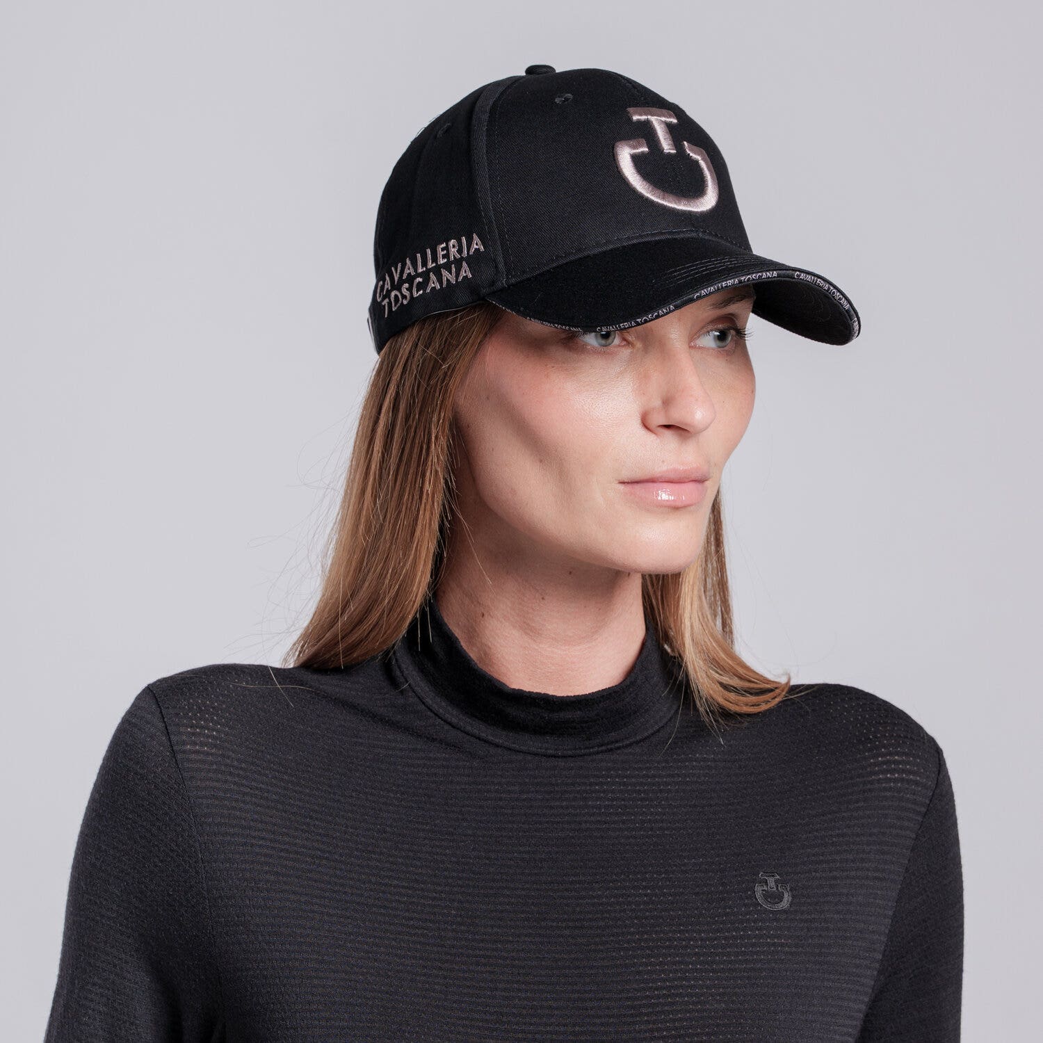 Cavalleria Toscana Cotton cap with embroidered logo BLACK/CIPRIA-1
