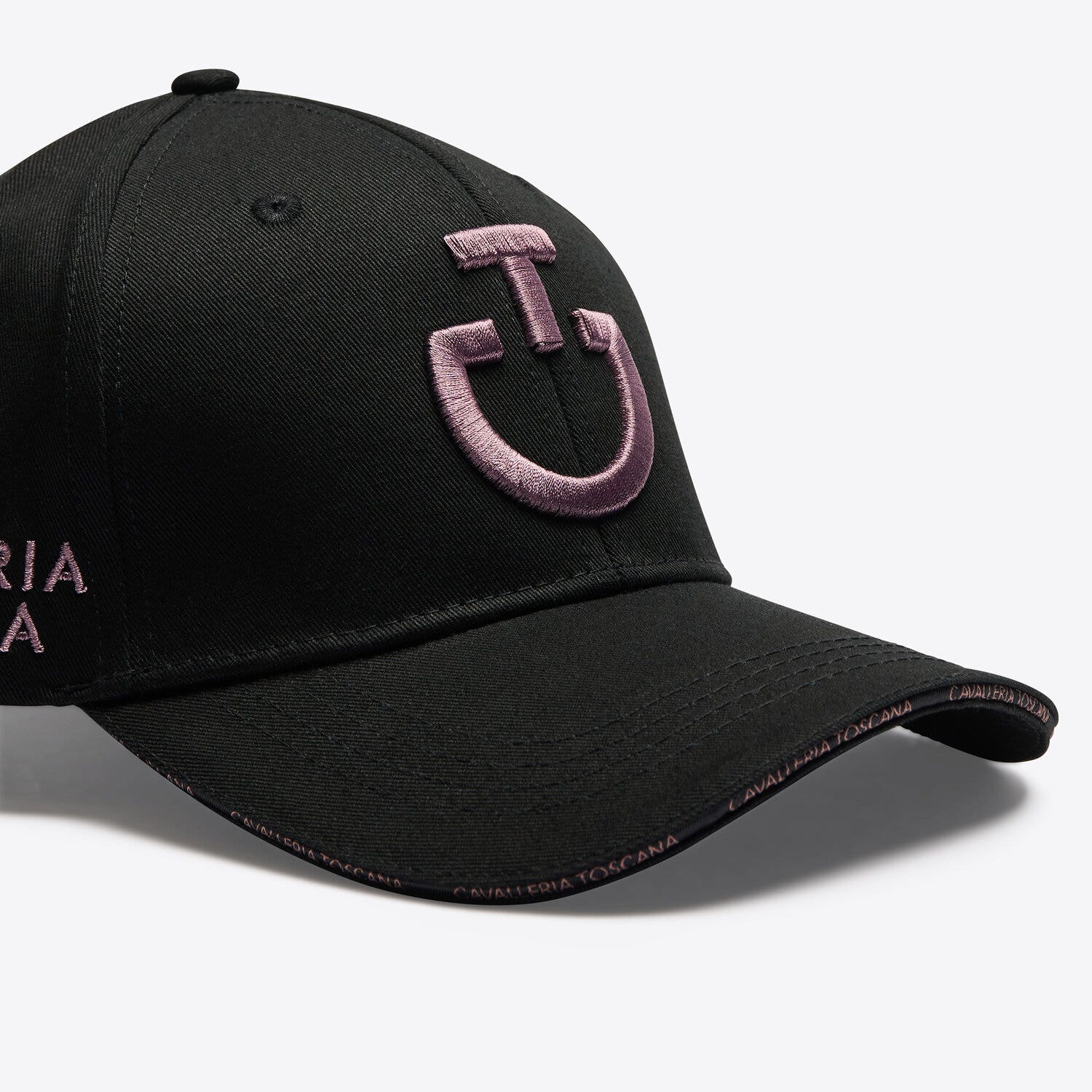 Cavalleria Toscana Cavalleria Toscana Cotton baseball cap with an embroidered logo BLACK/GRAPE SHAKE-4