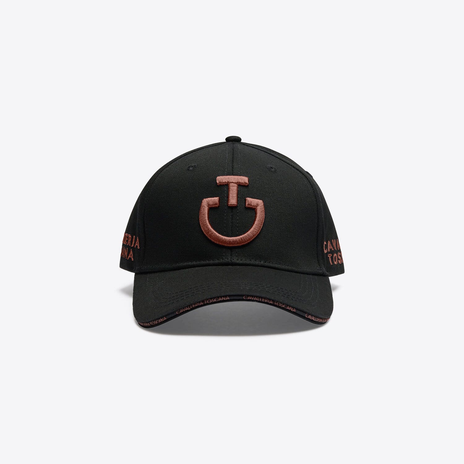 Cavalleria Toscana Cavalleria Toscana Cotton baseball cap with an embroidered logo BLACK/MINK-1