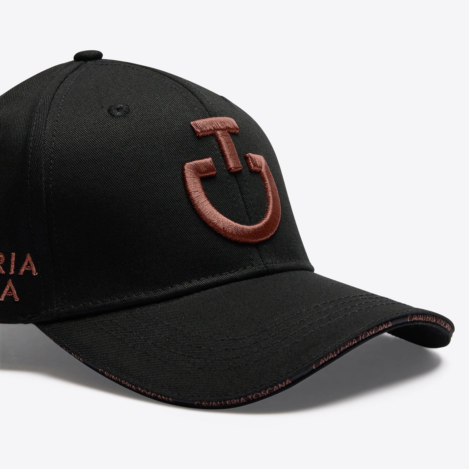 Cavalleria Toscana Cavalleria Toscana Cotton baseball cap with an embroidered logo BLACK/MINK-4