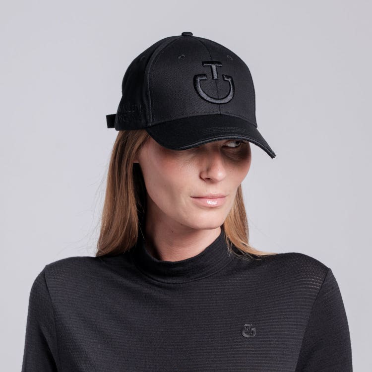 Cavalleria Toscana Cappellino in cotone con logo BLACK-1