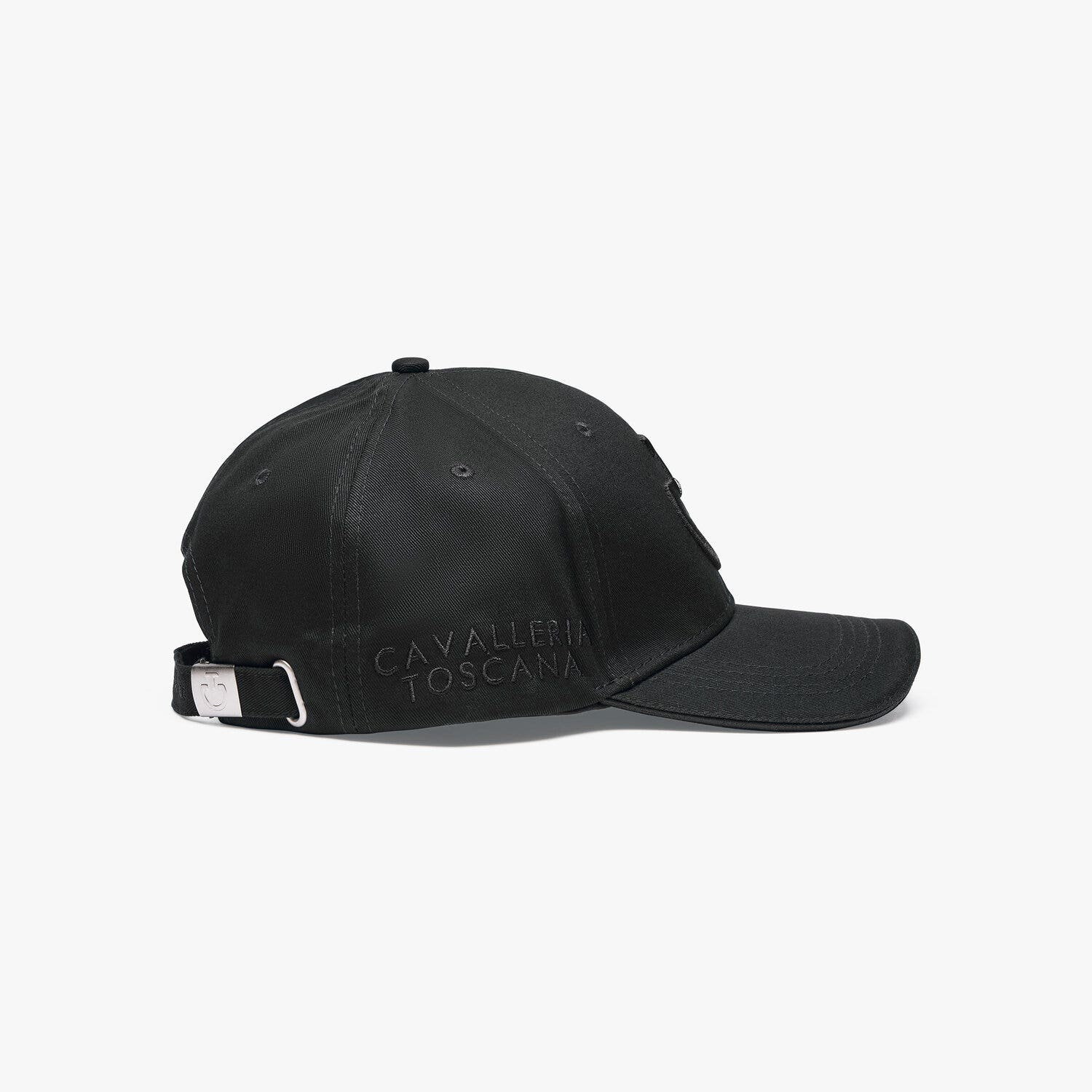 Cavalleria Toscana Cappellino in cotone con logo BLACK-3