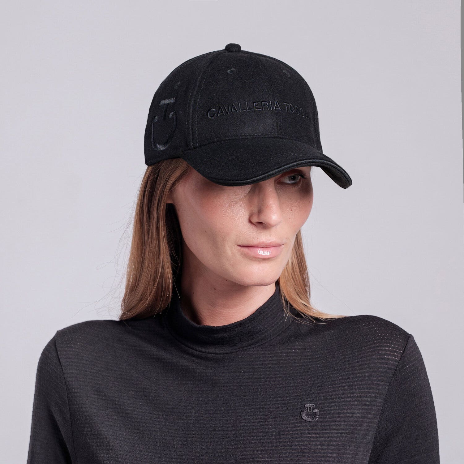 Cavalleria Toscana Wool cap with logo BLACK-1